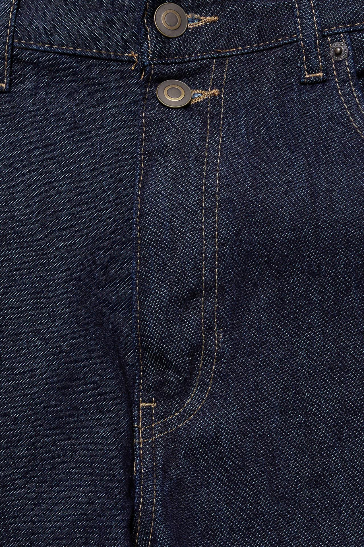 Checked turn-up hem jeans — Navy