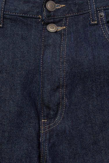 Checked turn-up hem jeans — Navy 9