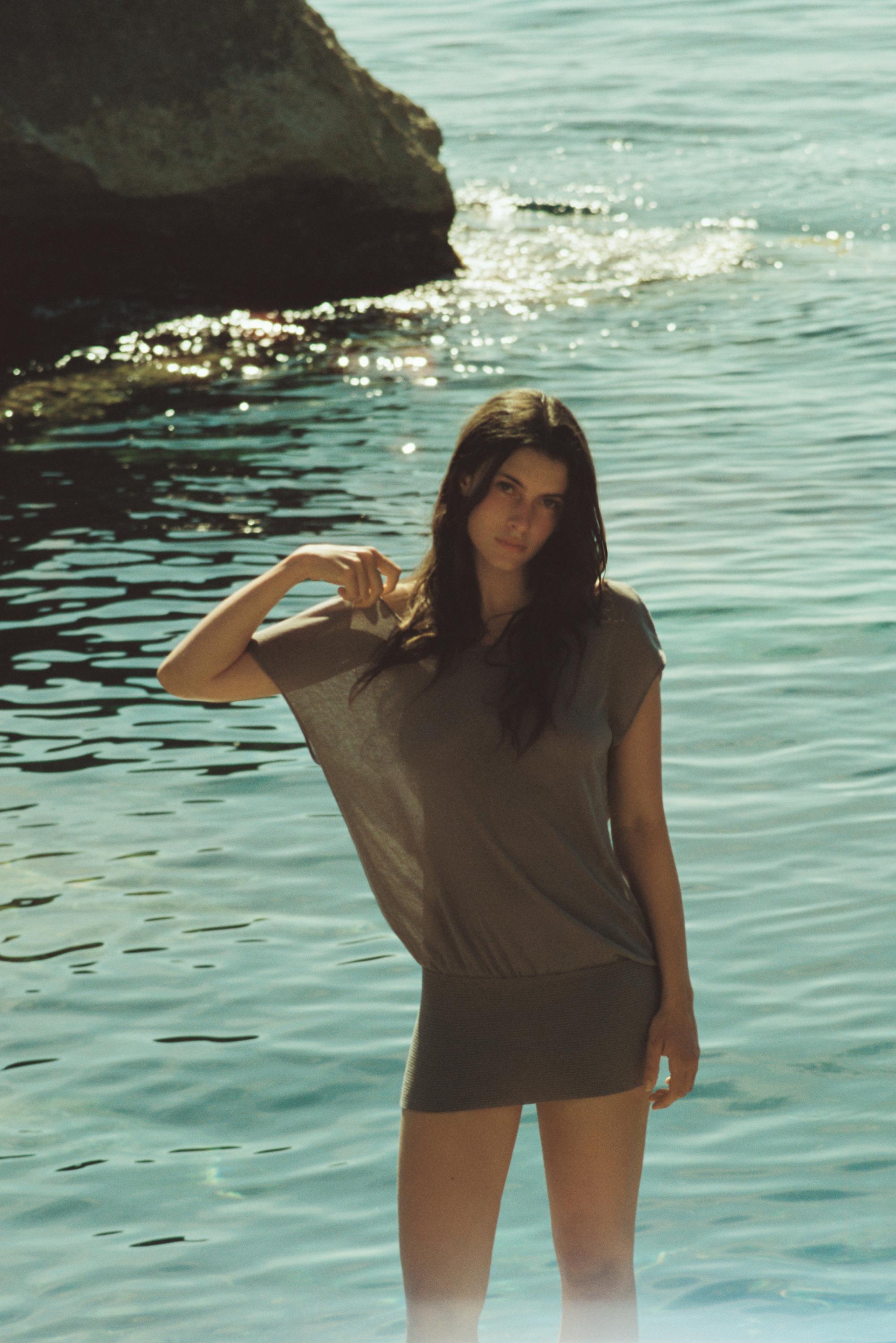 Elastic waist top — Steel