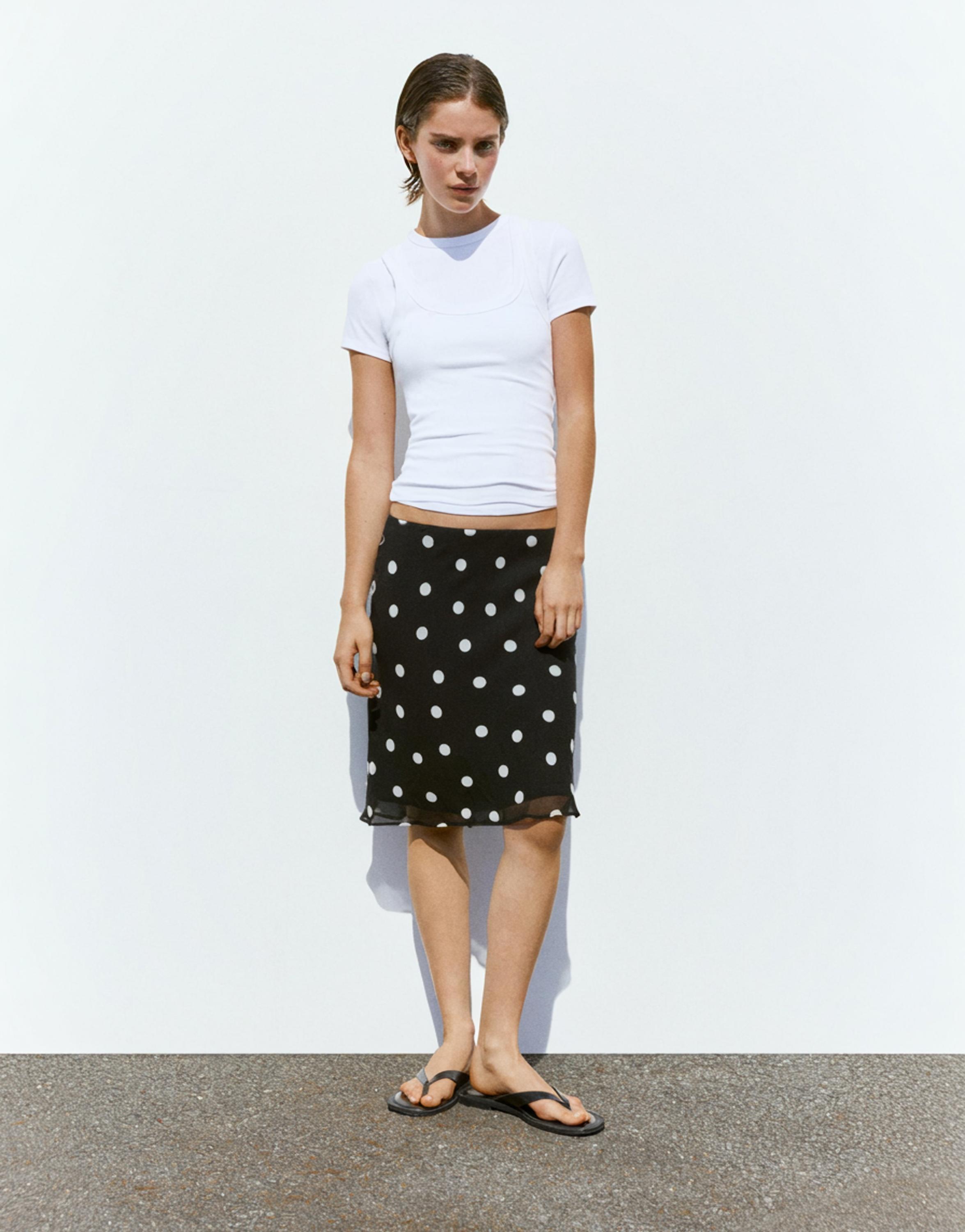 Polka dot skirt — Black
