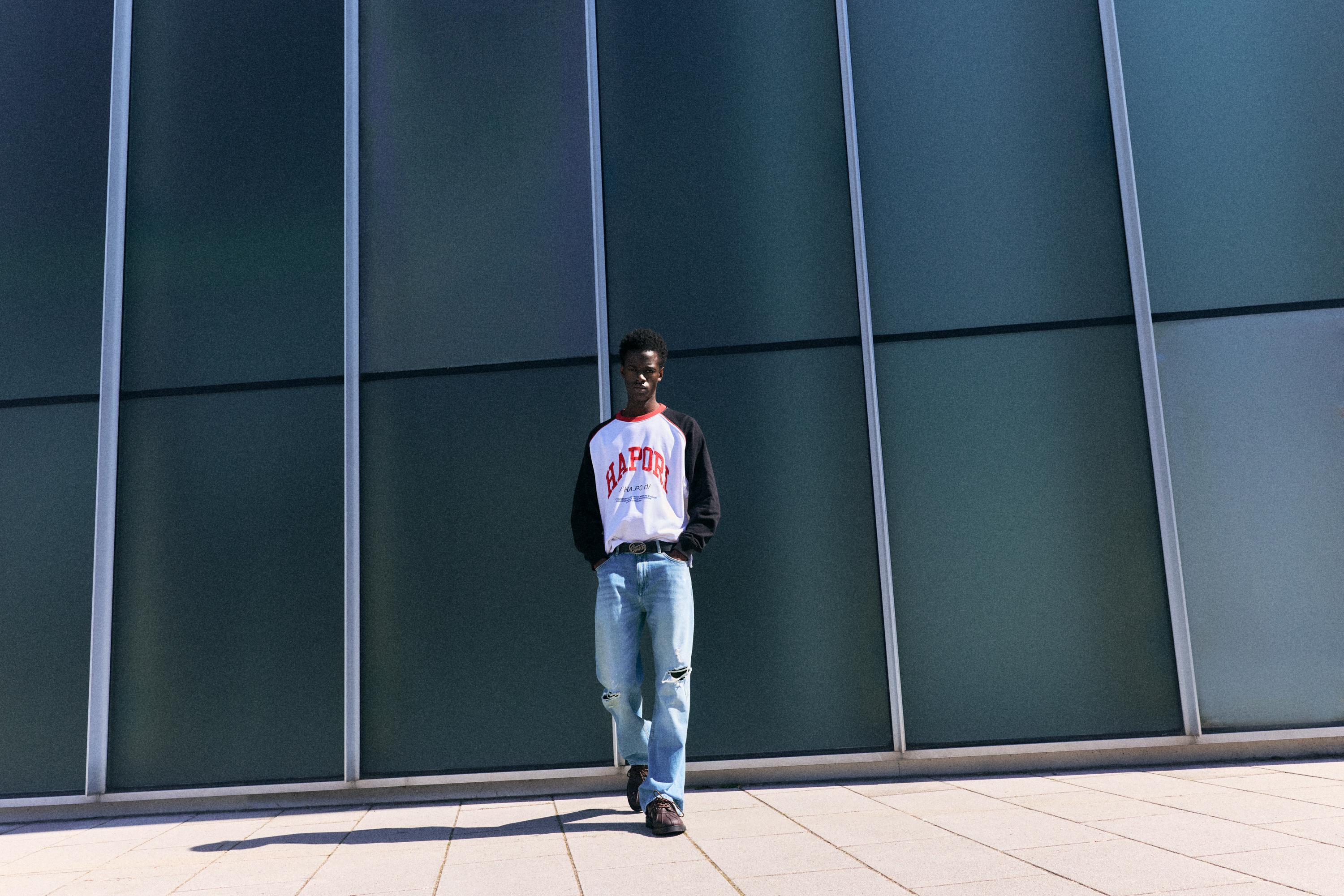 Ripped slim fit bootcut jeans — Pale indigo