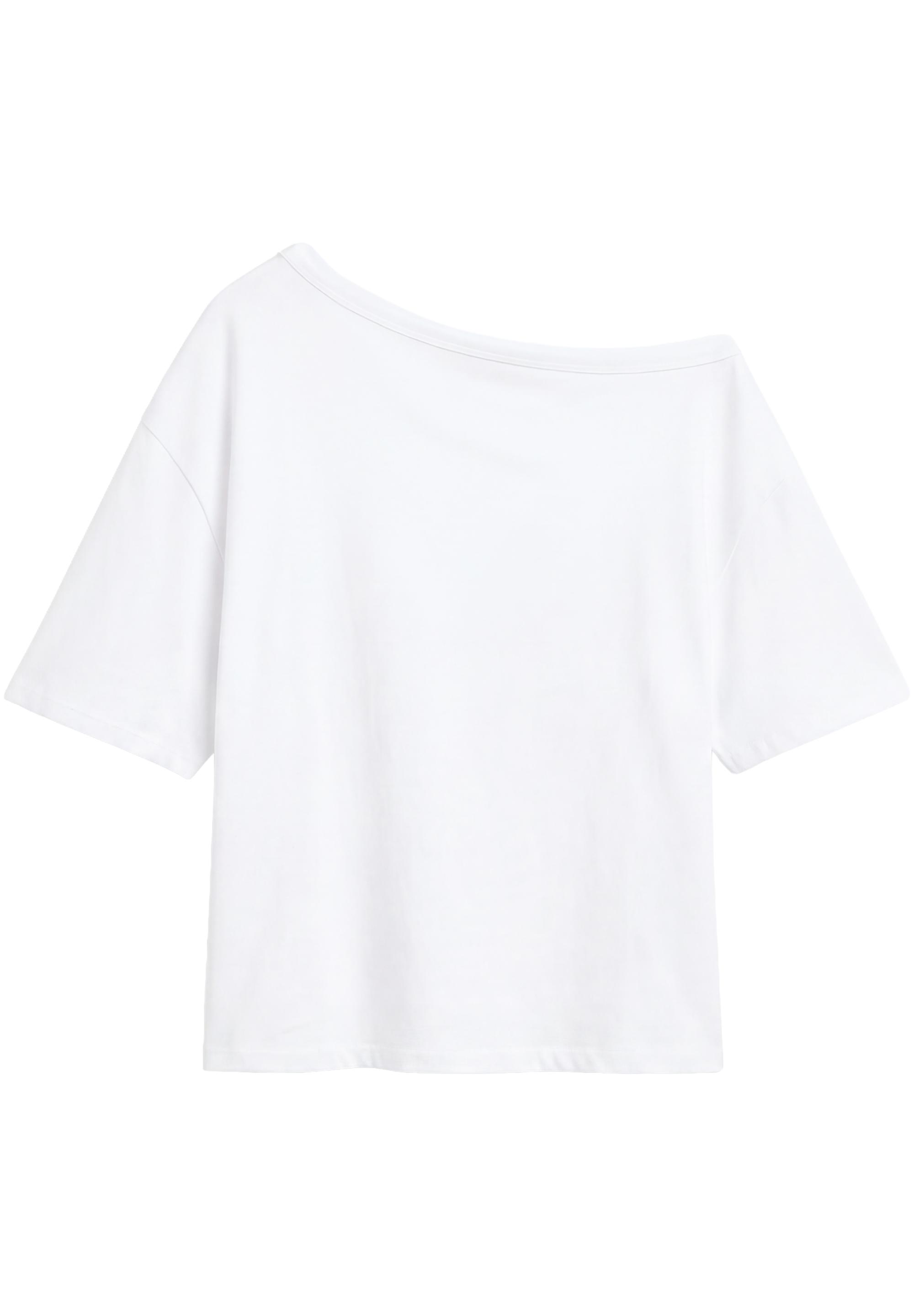 Asymmetric short sleeve T-shirt — White