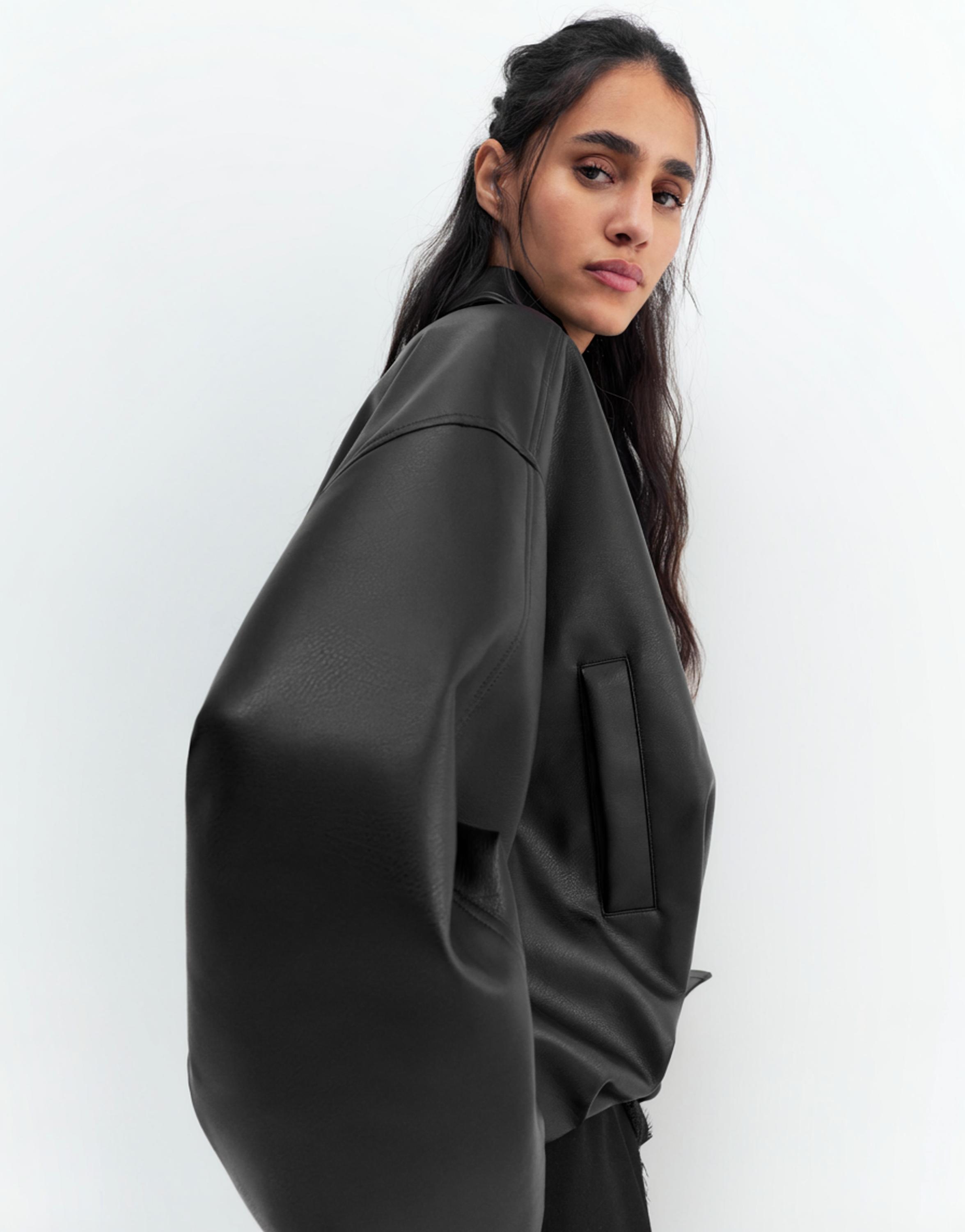 Suni deri balon ceket - Görsel 12