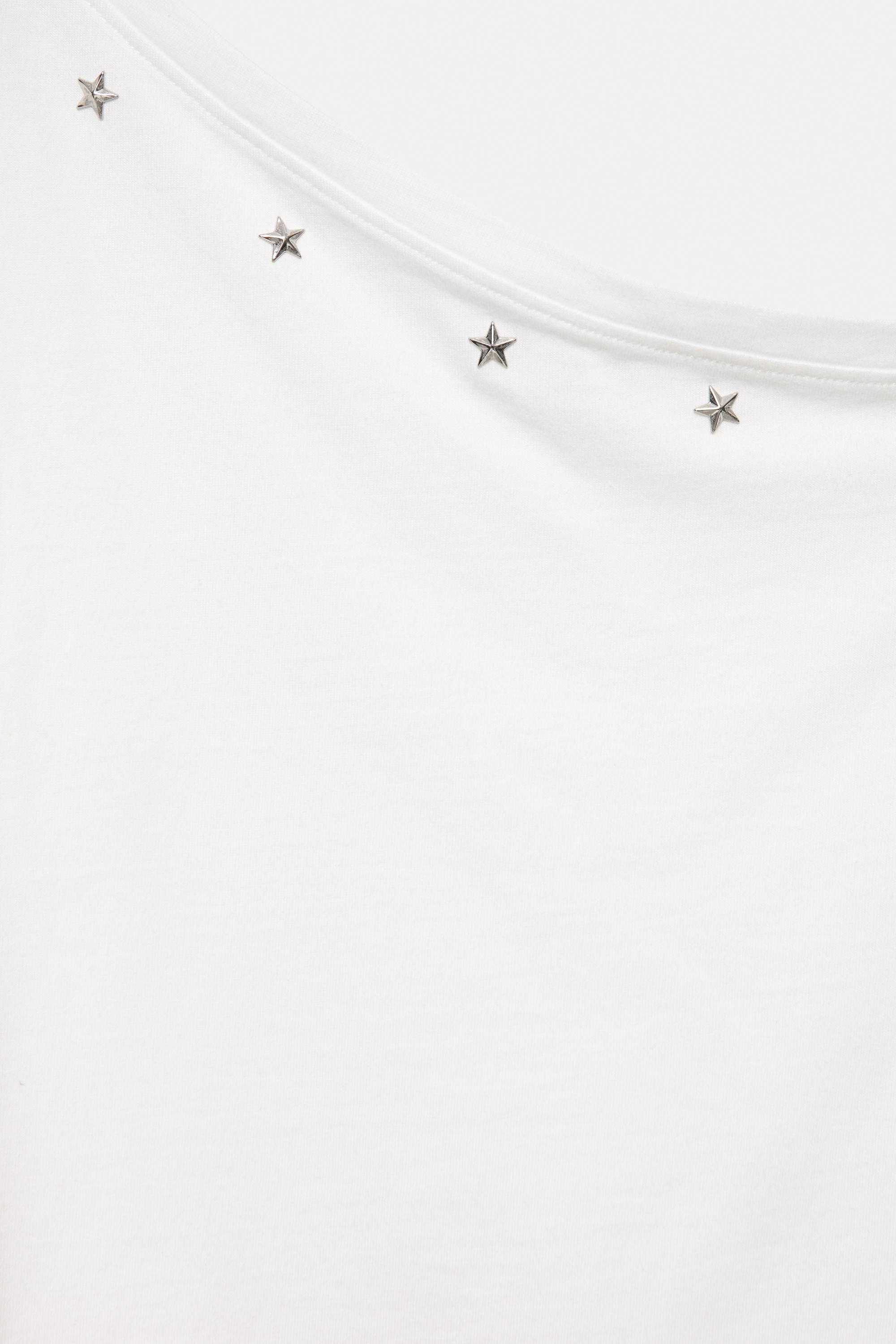 Asymmetric star T-shirt — White