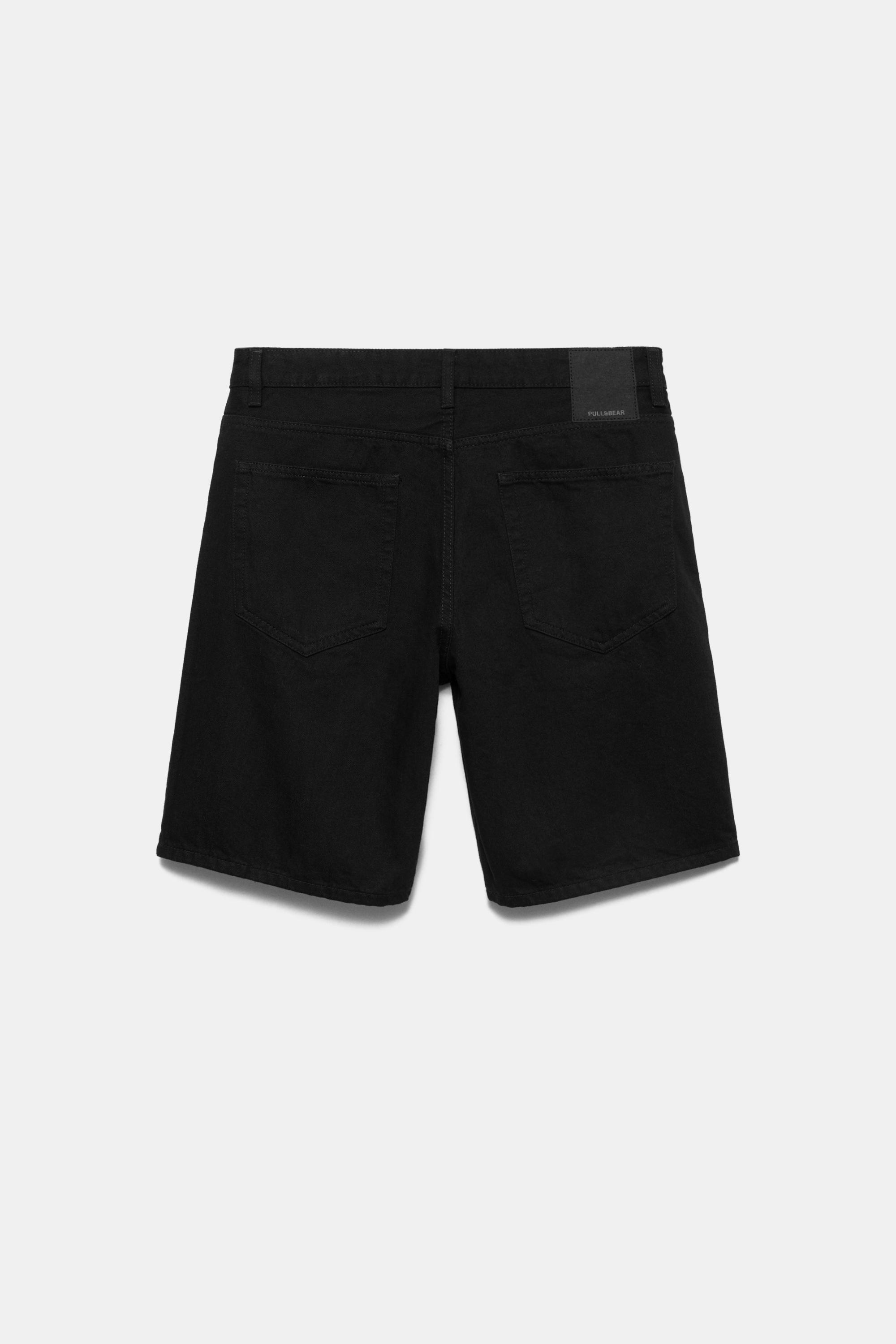 Standard denim Bermuda shorts — Black