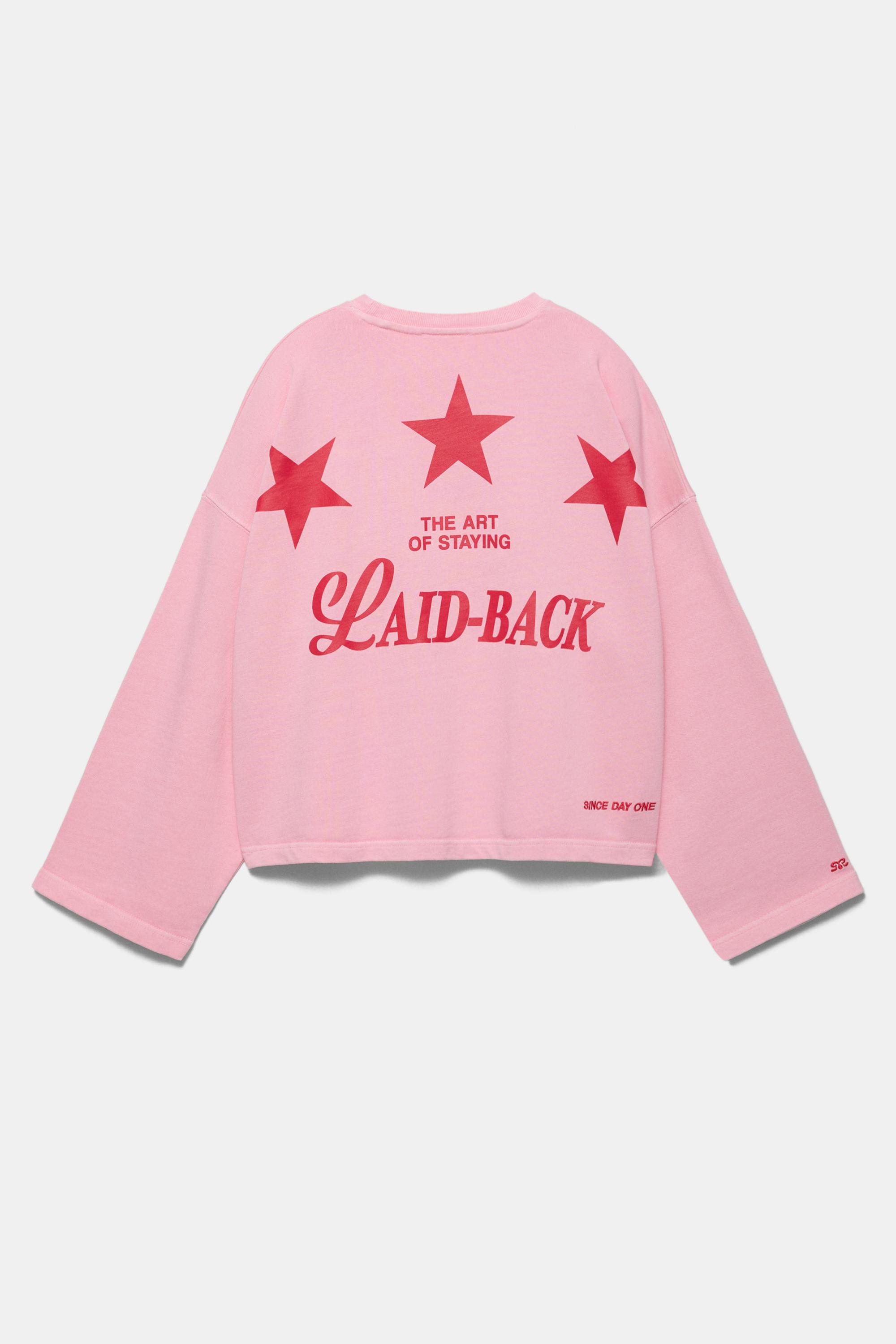 Yıldız desenli bisiklet yaka sweatshirt - Görsel 3