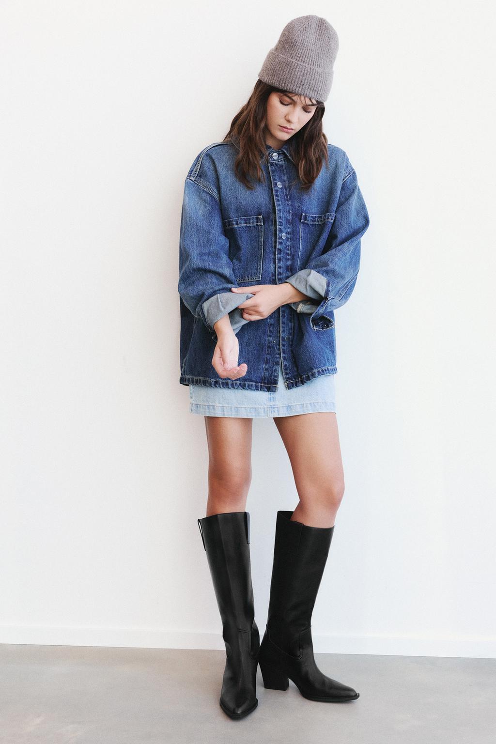 Botas altas tacón cowboy PULL&BEAR