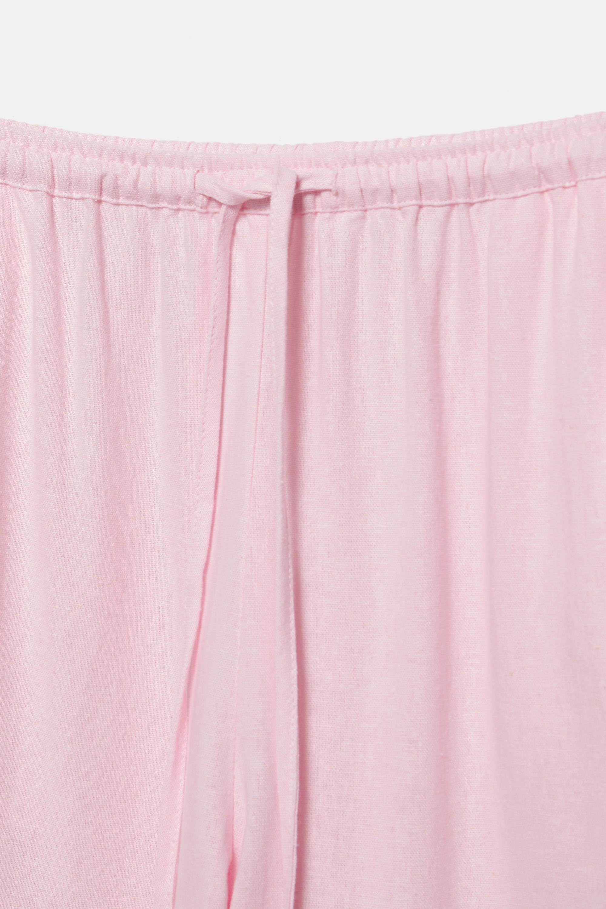 Ketenli dökümlü pantolon - Görsel 65