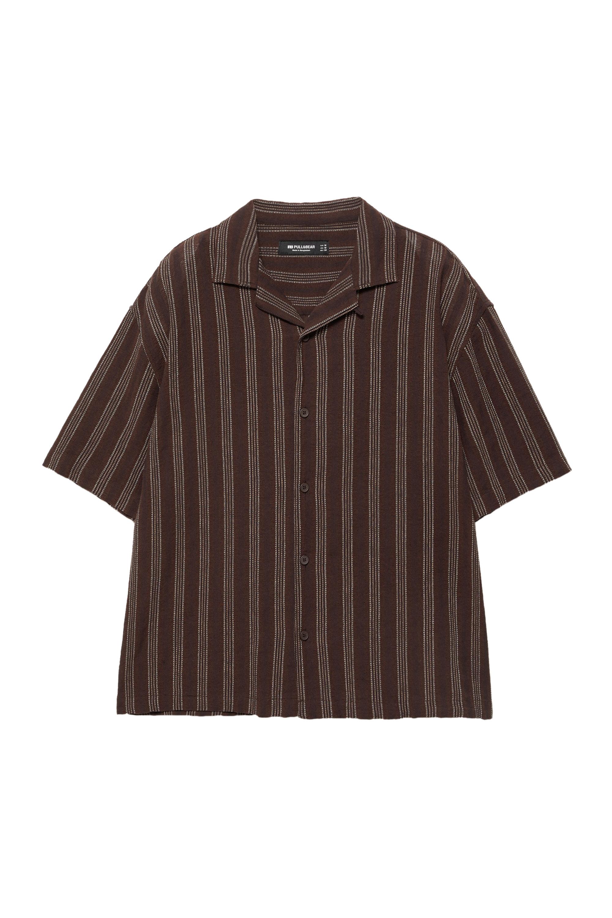 Kısa kollu çizgili gömlek - Görsel 4