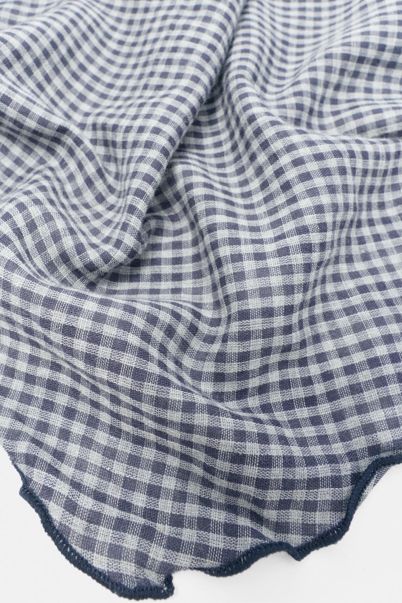 Check-print bandana — Blue