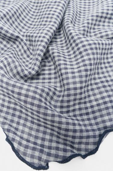 Check-print bandana — Blue 2