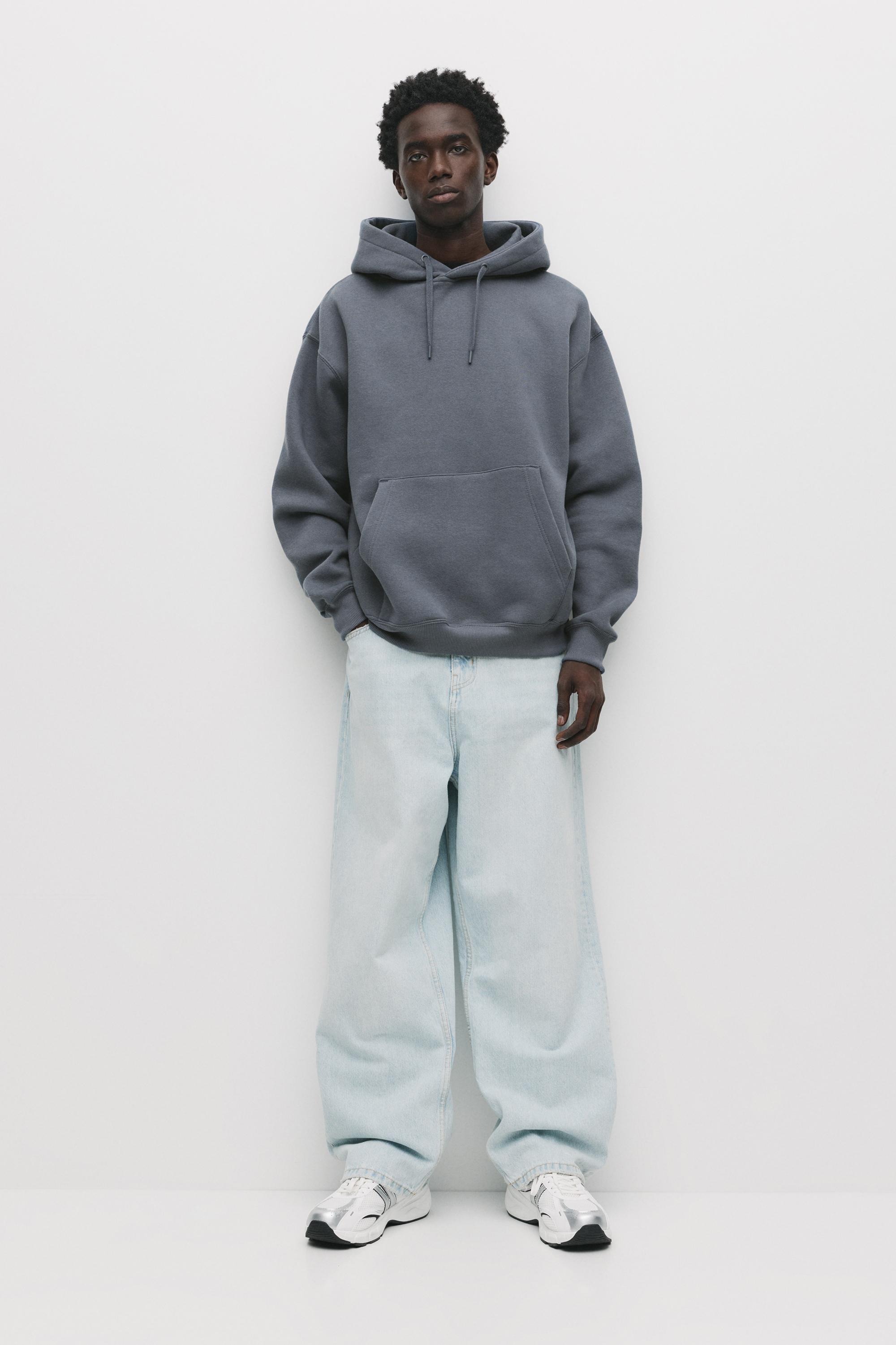 Basic kapüşonlu sweatshirt - Görsel 2