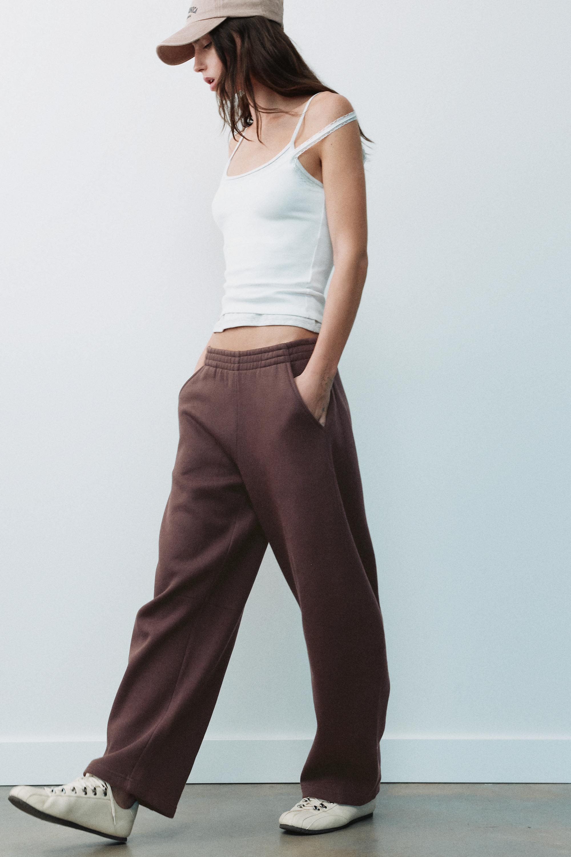Barrel-leg joggers — Brown