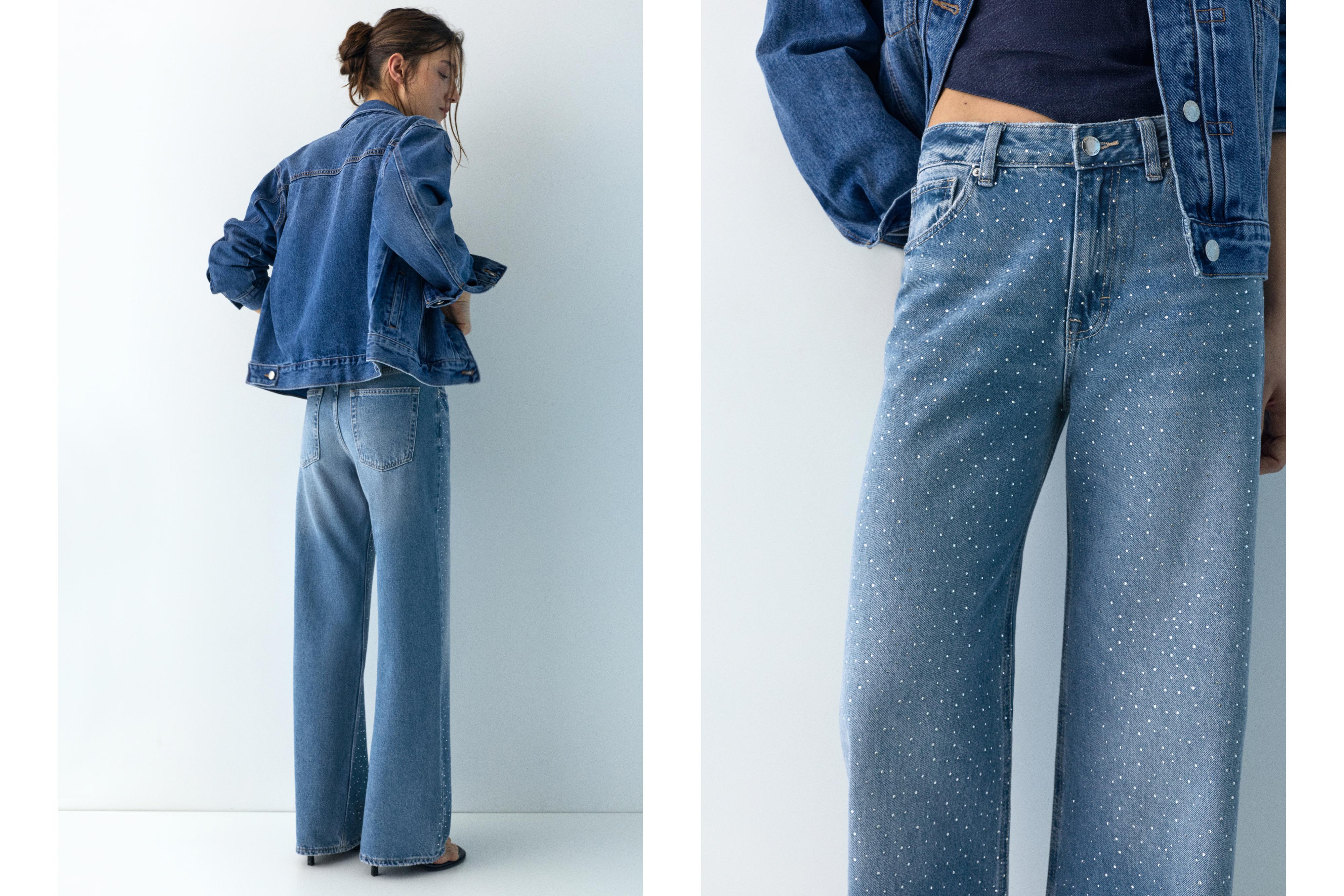 Işıltılı baggy straight fit jean - Görsel 33