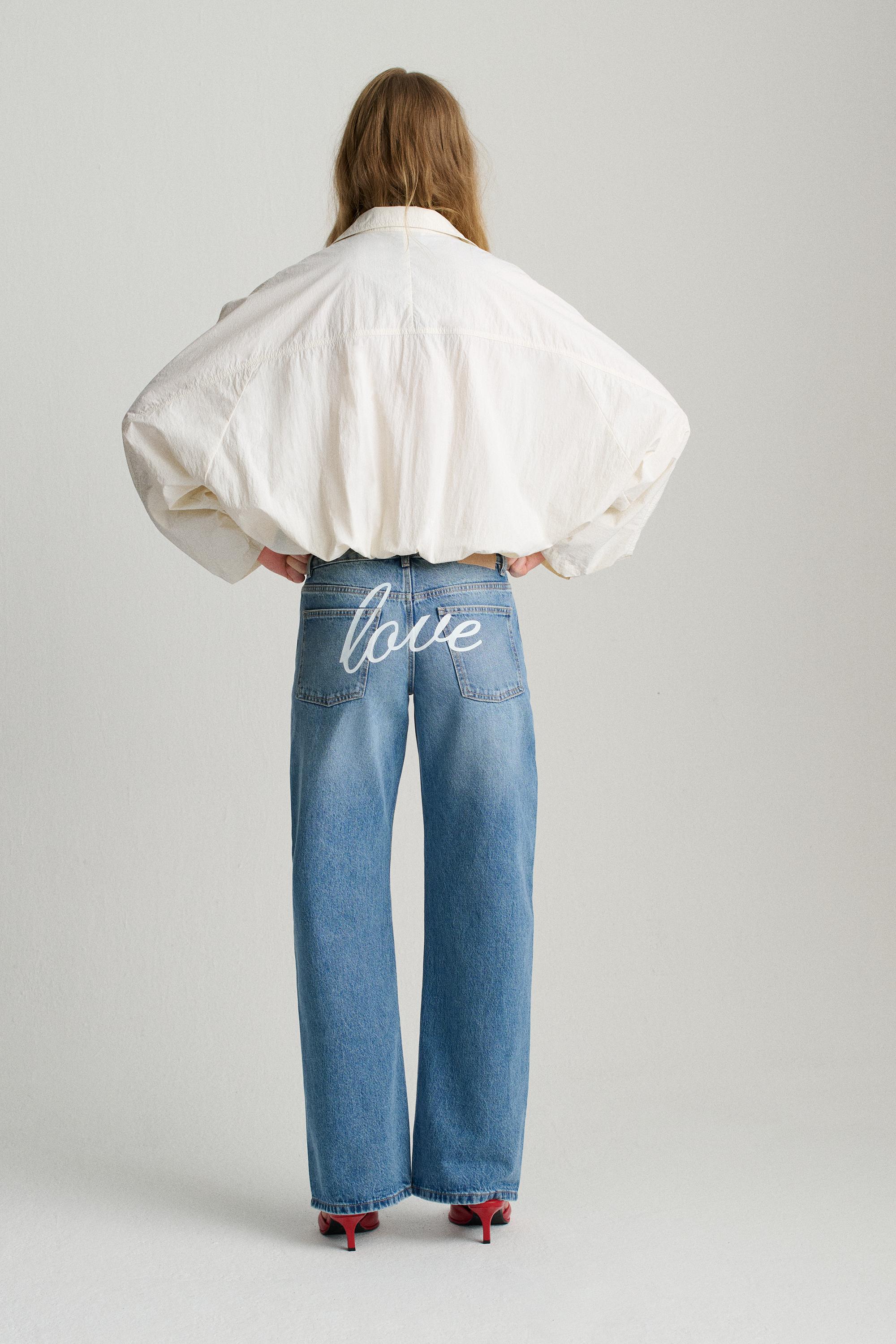 Low-rise straight-leg jeans — Medium blue