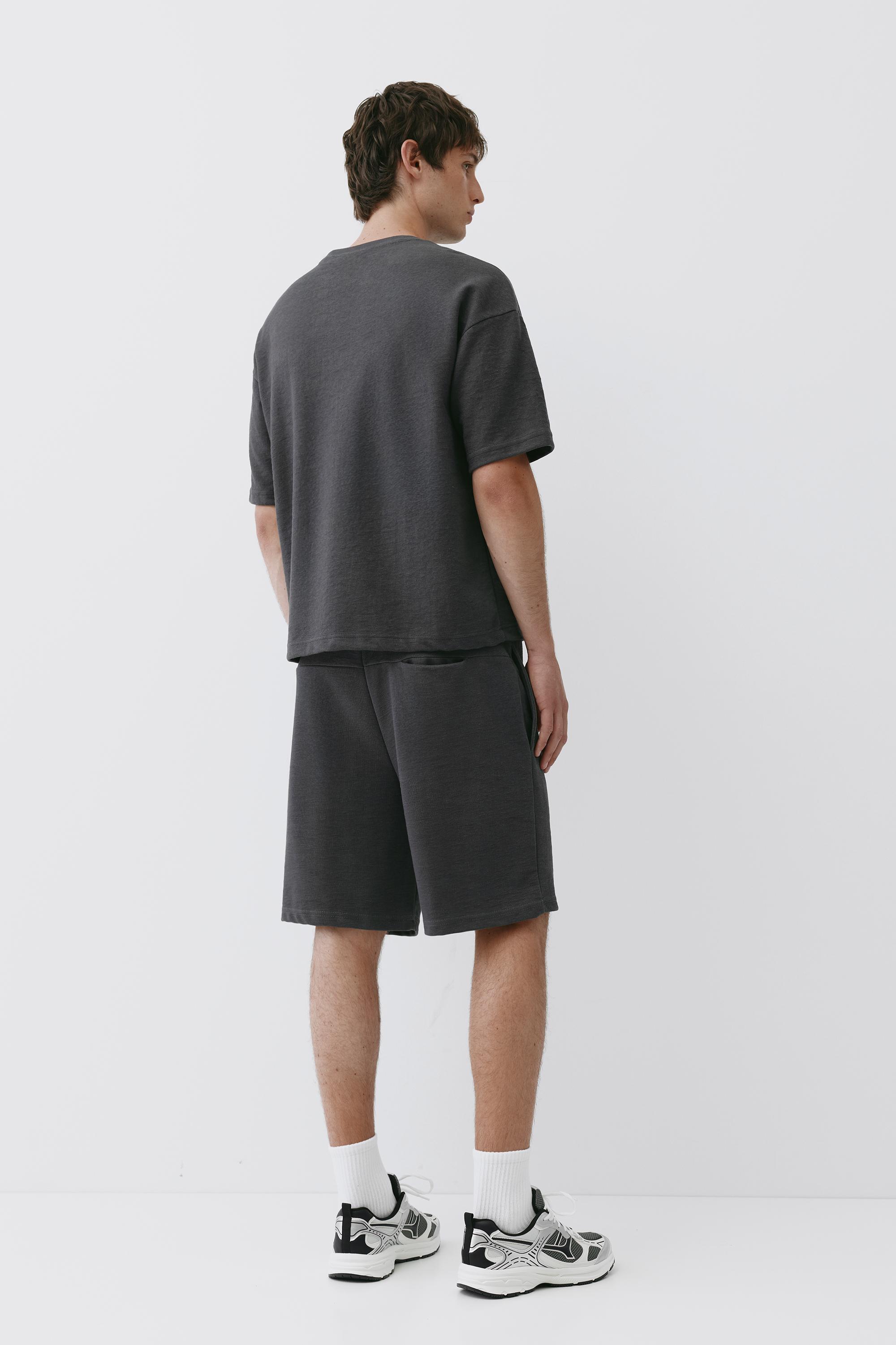 Textured relaxed fit T-shirt — Anthracite grey