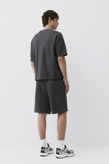 Textured relaxed fit T-shirt — Anthracite grey 3