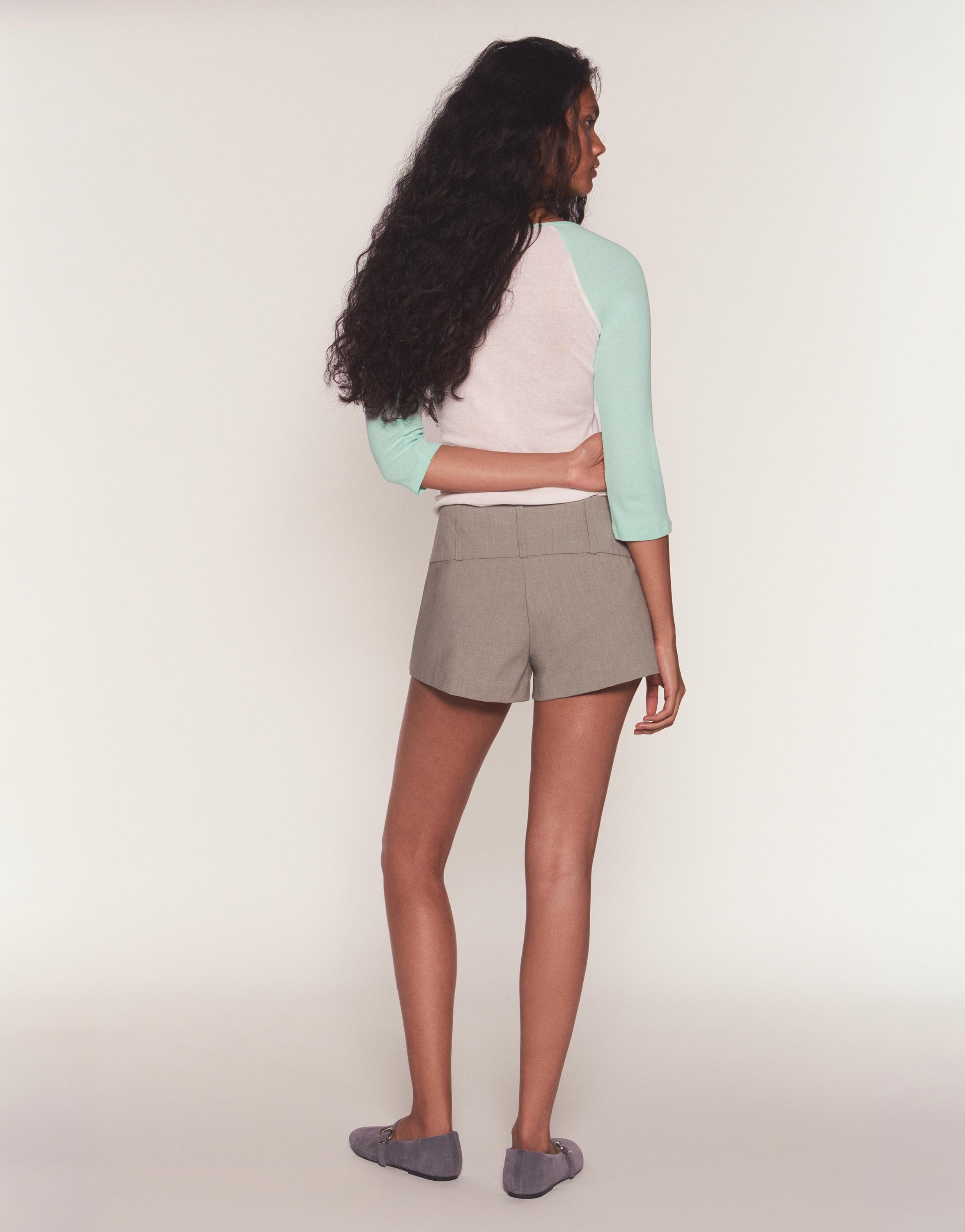 Tailored fit mini shorts — Grey marl