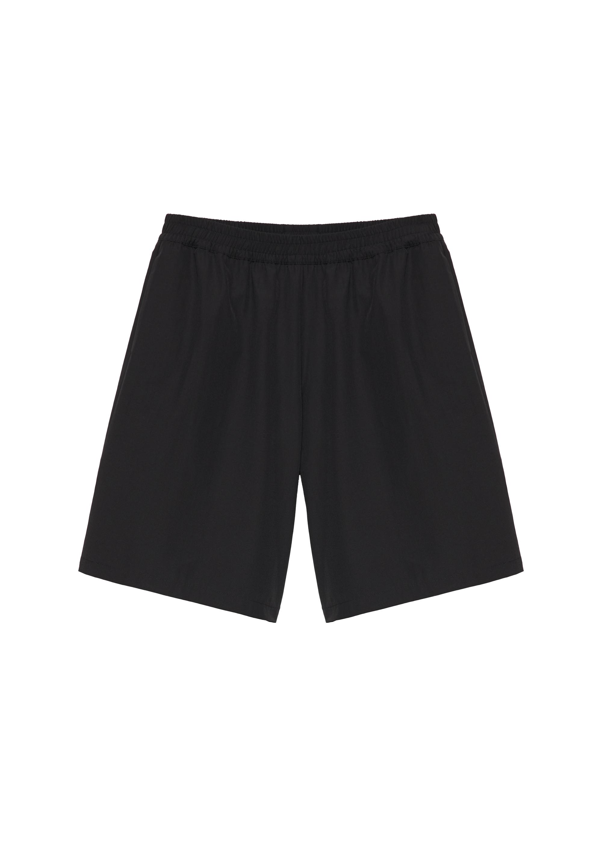 Black Bermuda shorts with elasticated waistband — Black