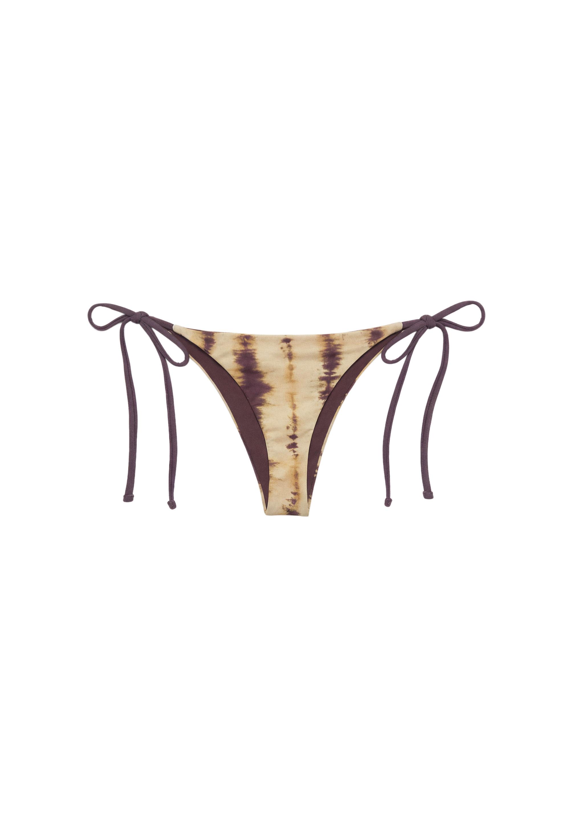 Tie-dye bikini bottoms with bows — Yellow