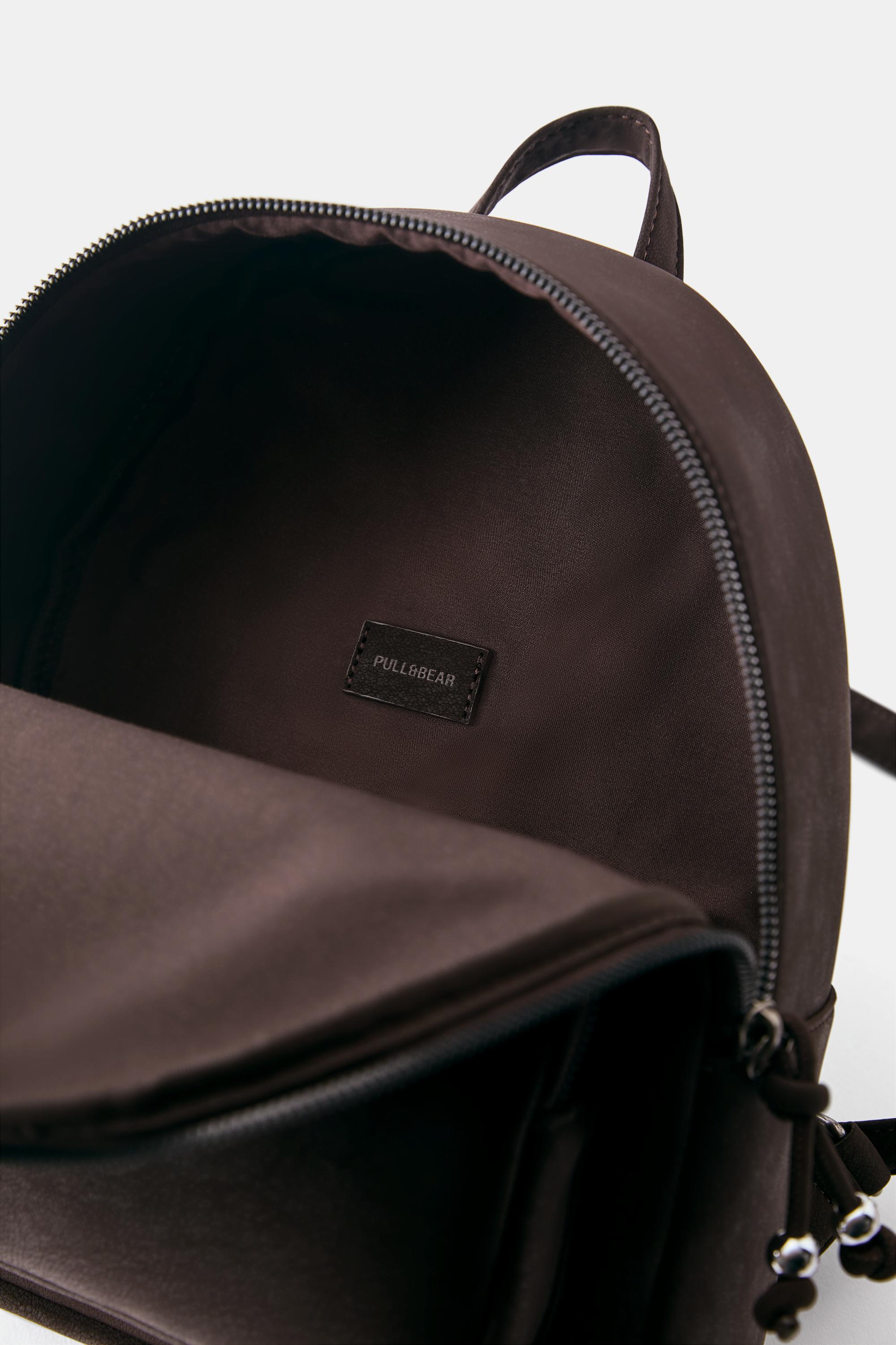 Rubberised backpack — Brown