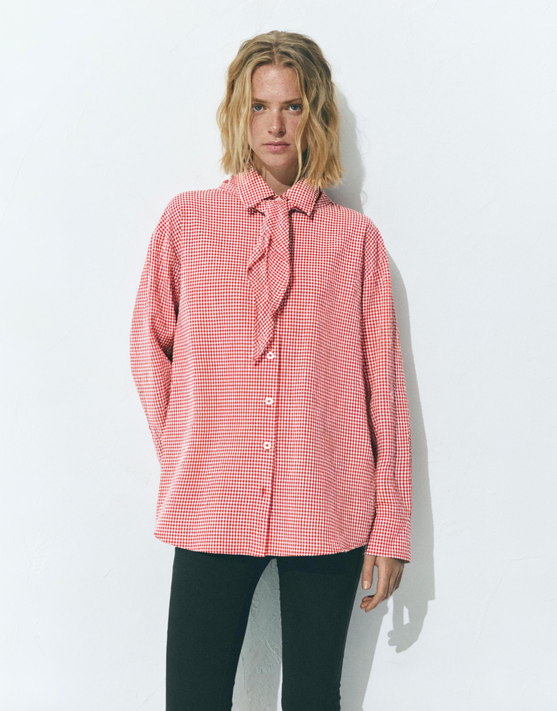 Pötikareli bandana gömlek - Görsel 15