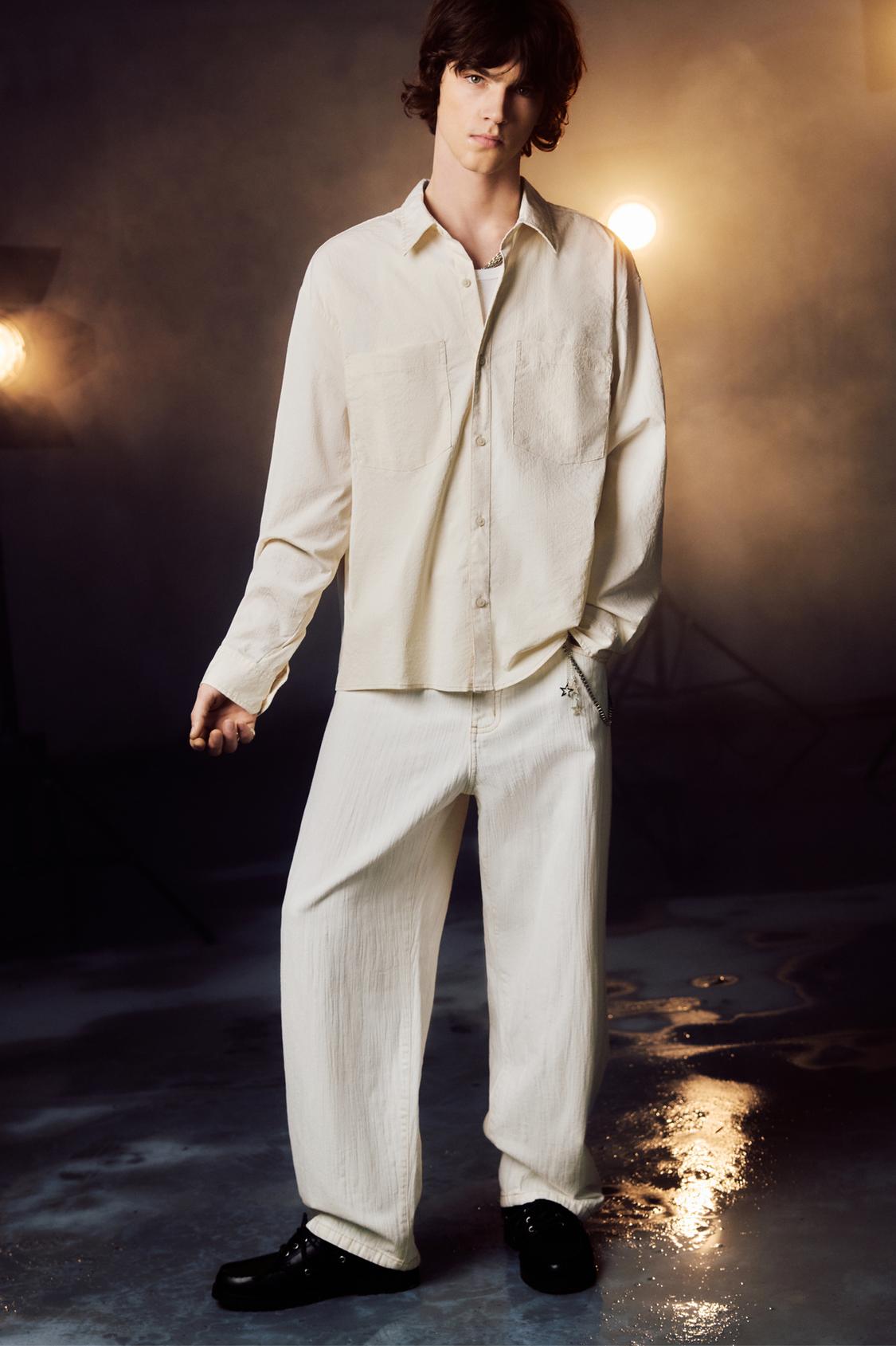 Camisa Lino Camisa Manga Corta Pull And Bear Camisa Pull And Bear