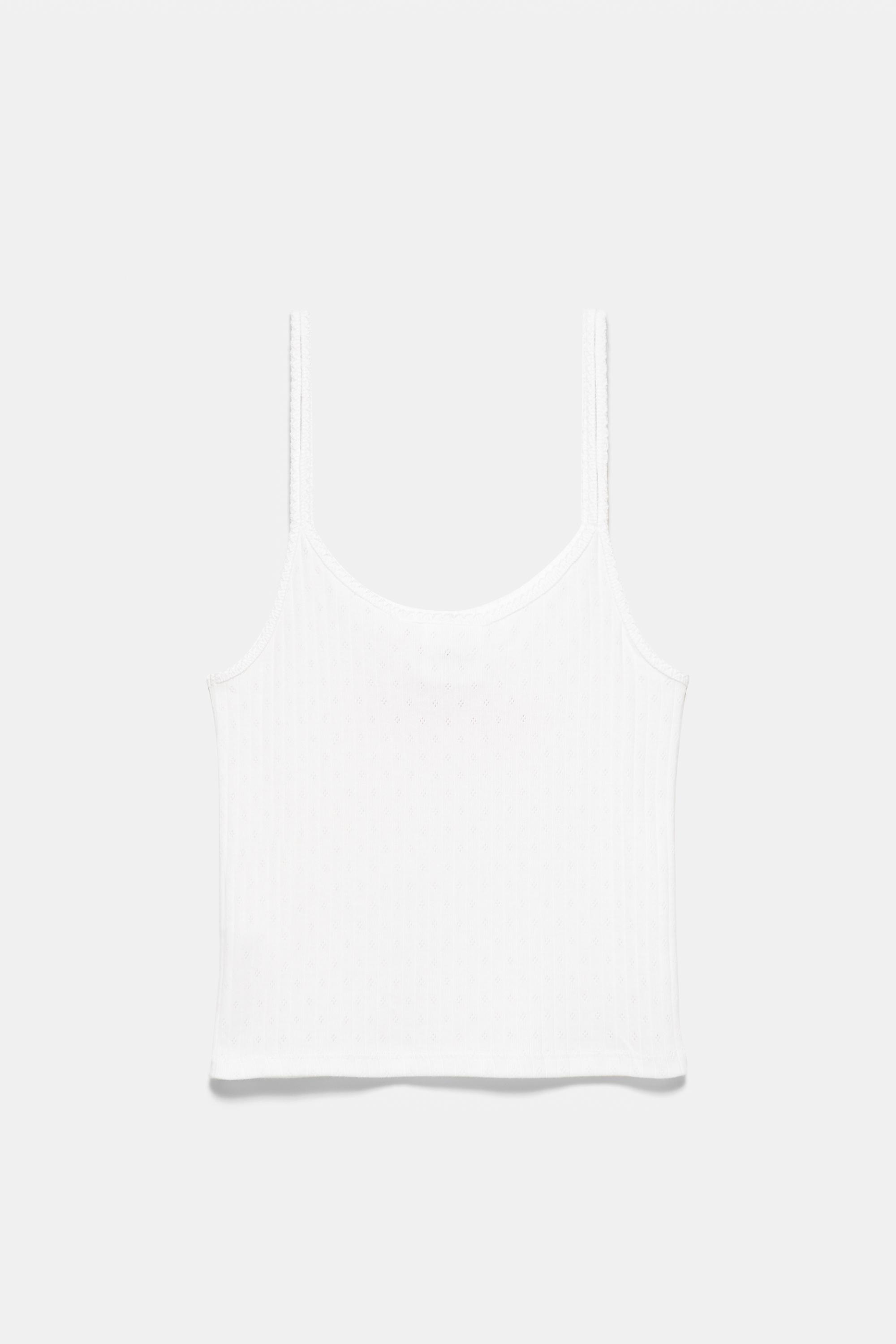 Clueless pointelle strappy top — White