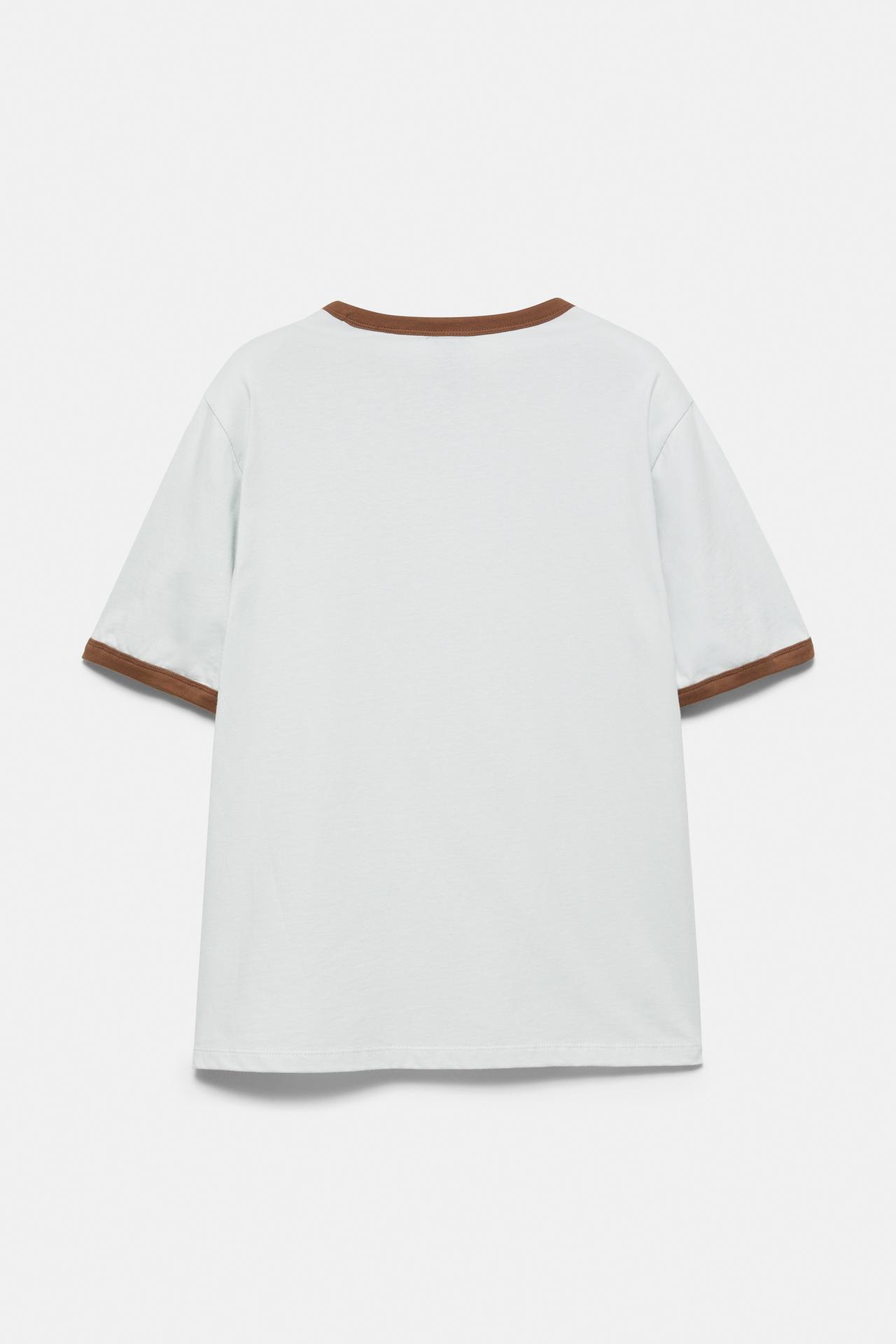 Contrast trim T-shirt — Sky blue