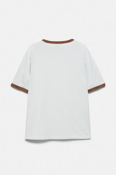 Contrast trim T-shirt — Sky blue 7