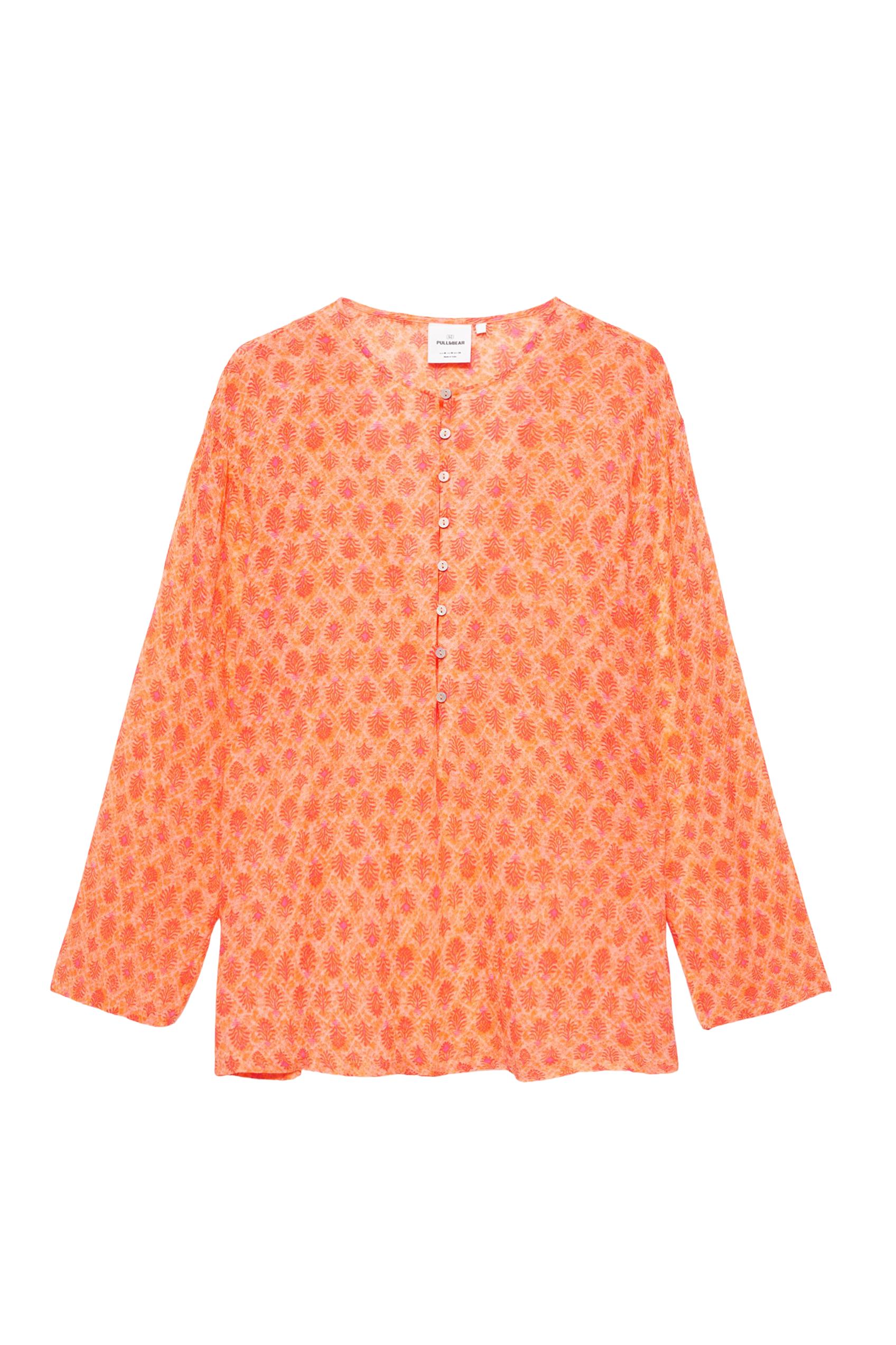 Printed flowing shirt — Orange