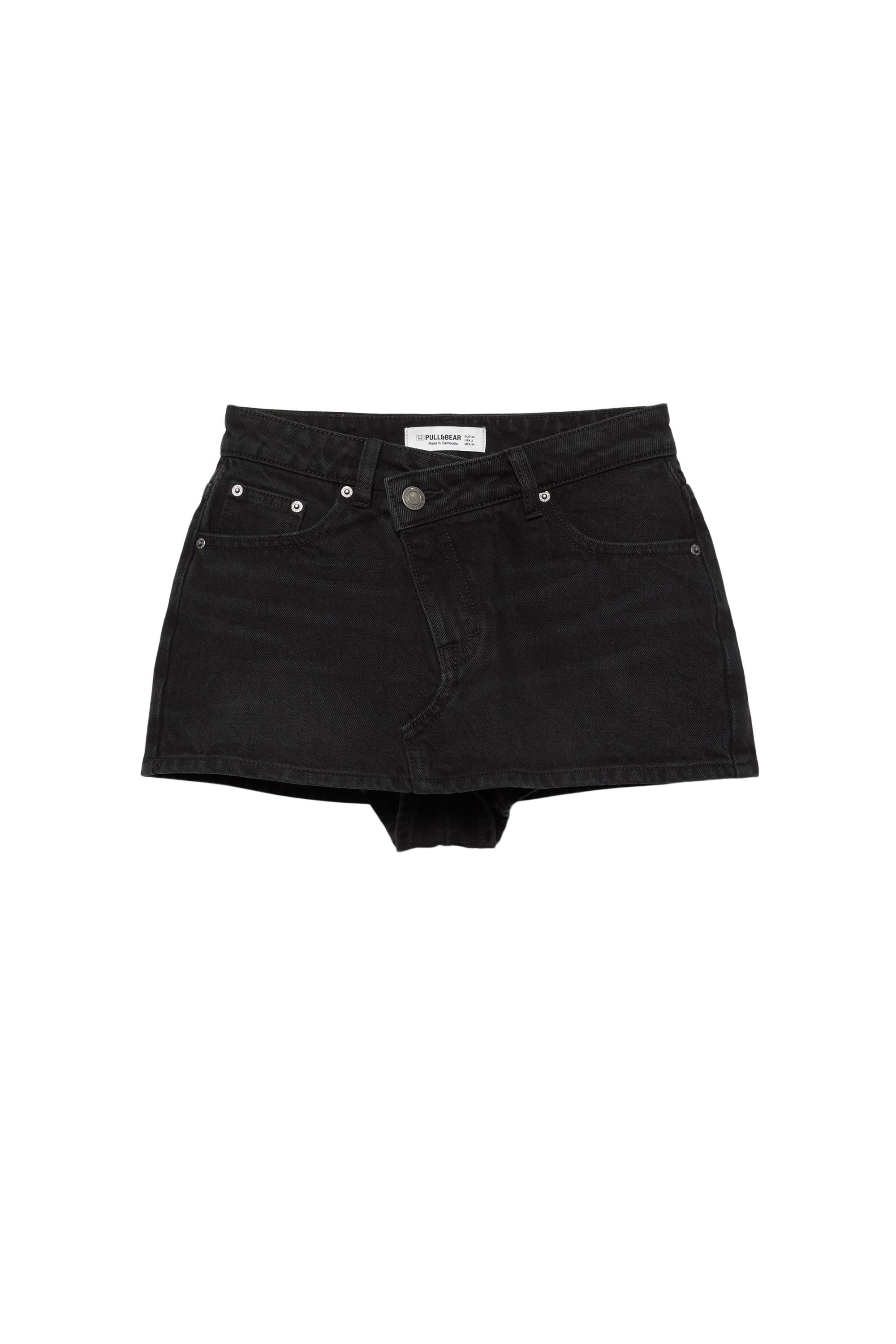 Çapraz belli kot şort etek - Görsel 70