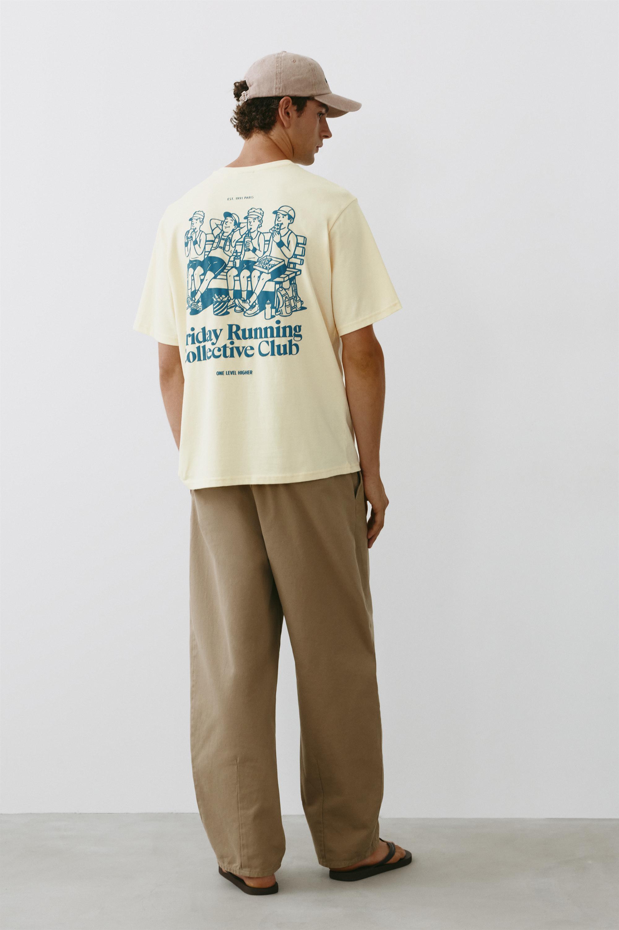 Friday Running Club graphic T-shirt — Yellow