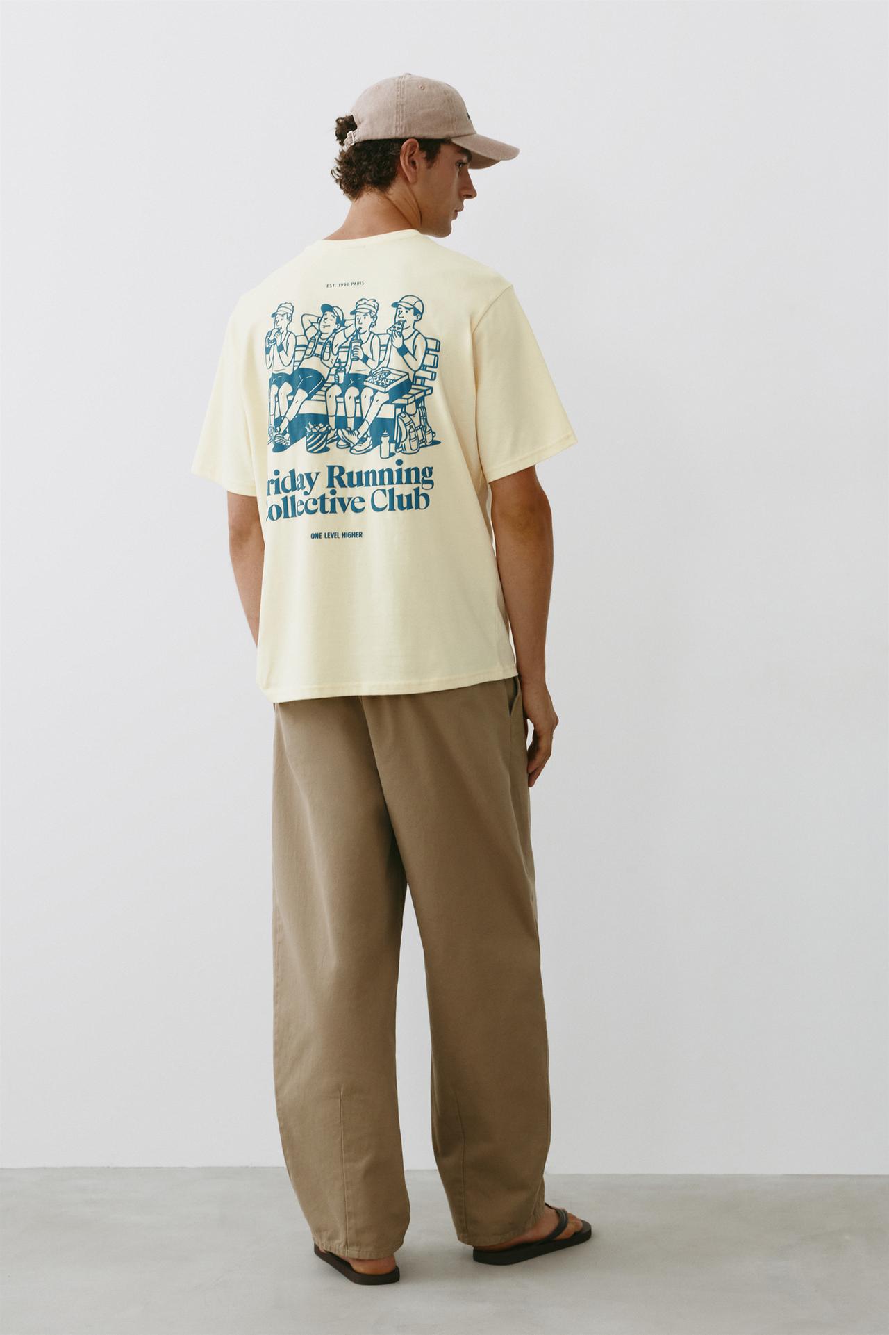 Friday Running Club graphic T-shirt — Yellow