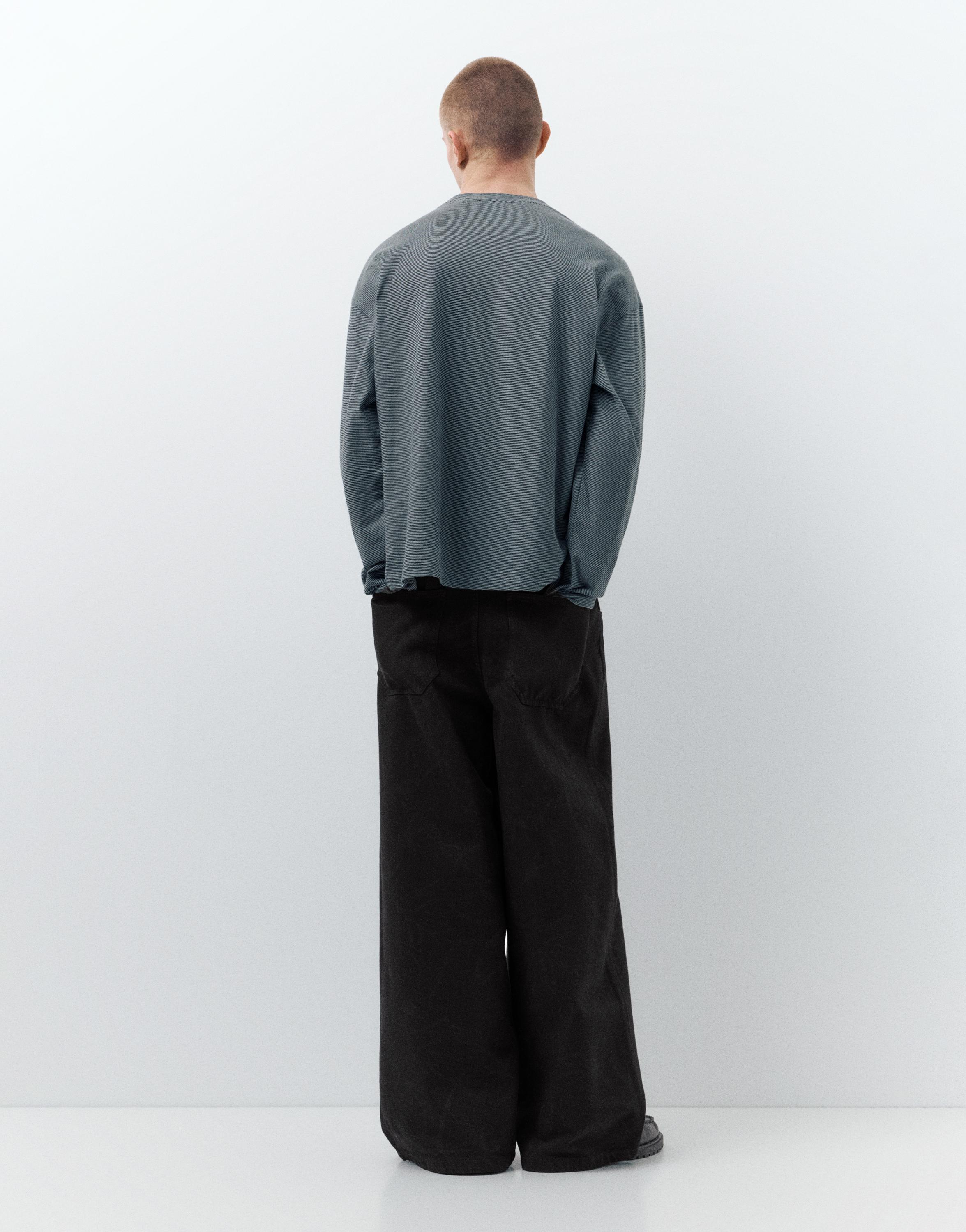 Laser print baggy jeans — Black