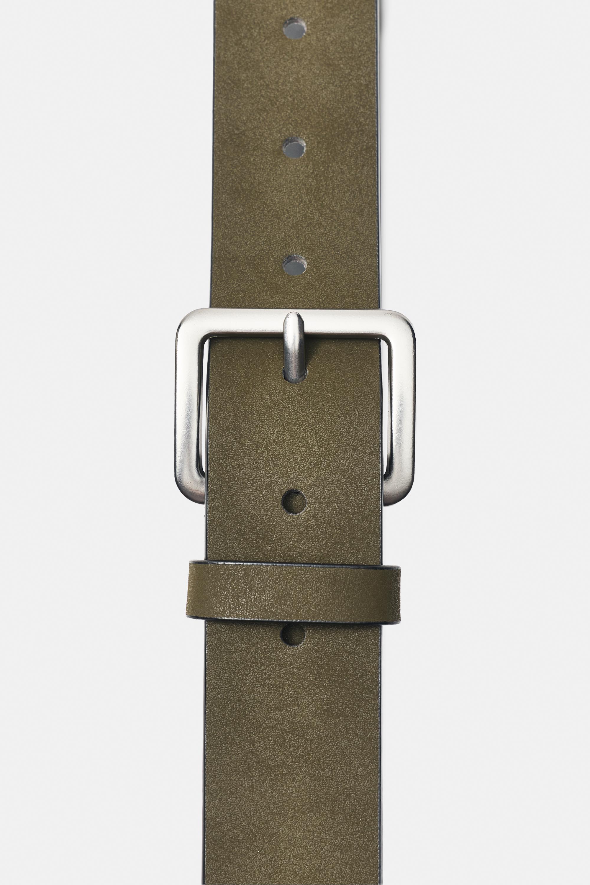 Green leather effect belt — Green