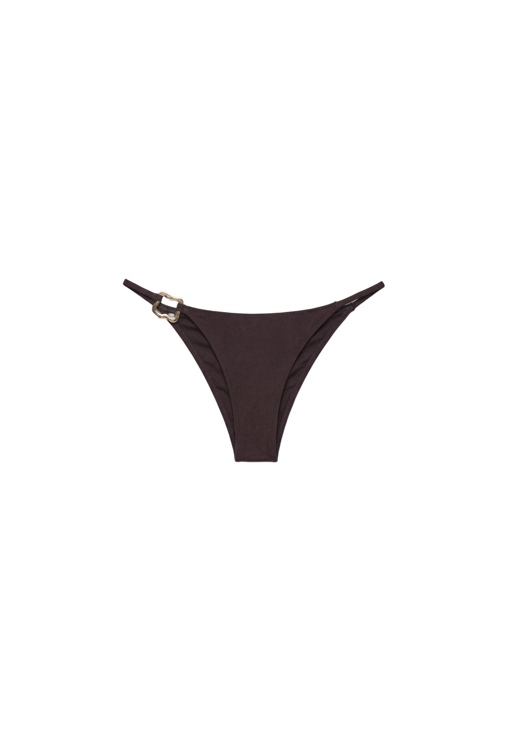 Bikini bottoms with metal detail — Brown