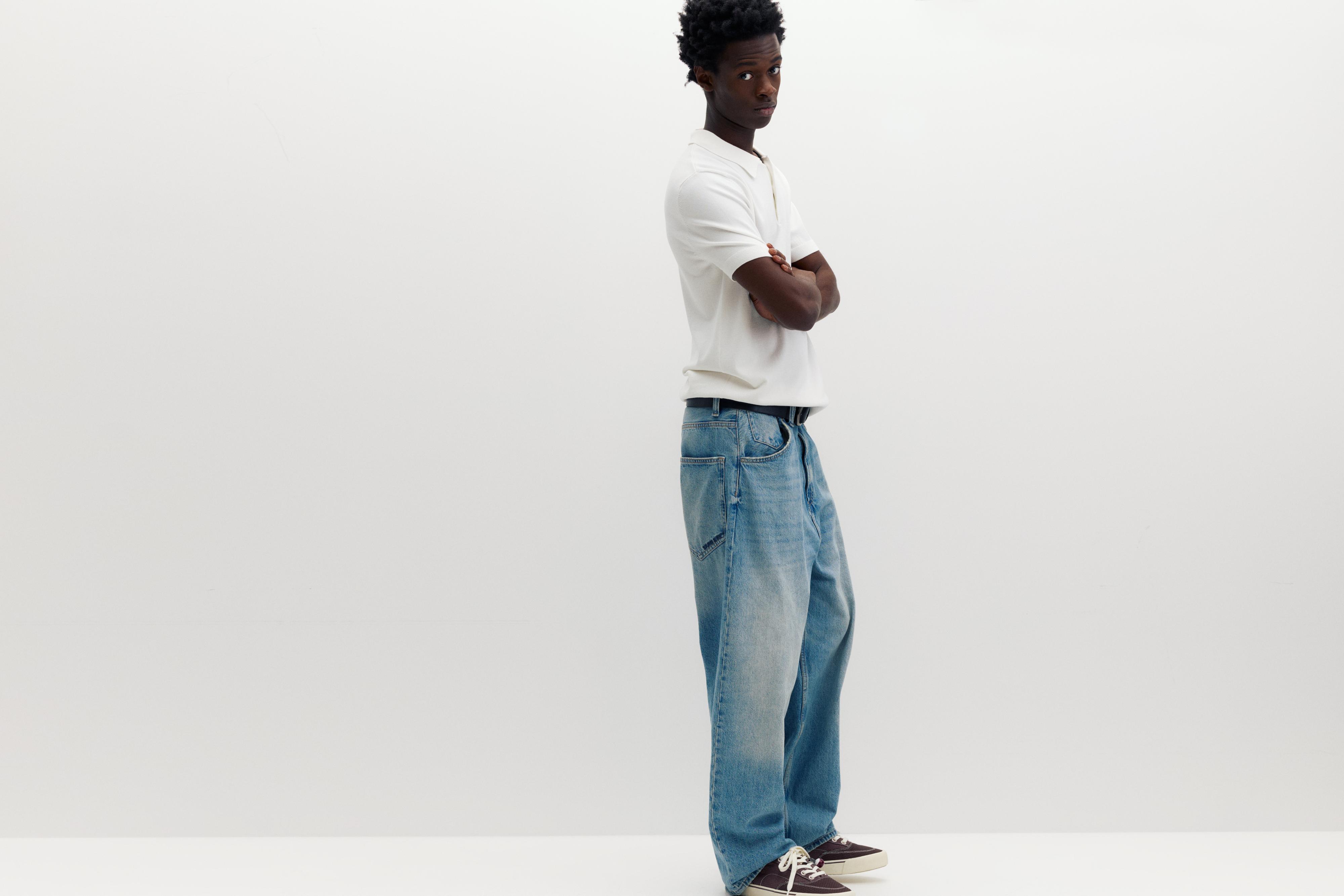 Short sleeve knit polo shirt — Off white