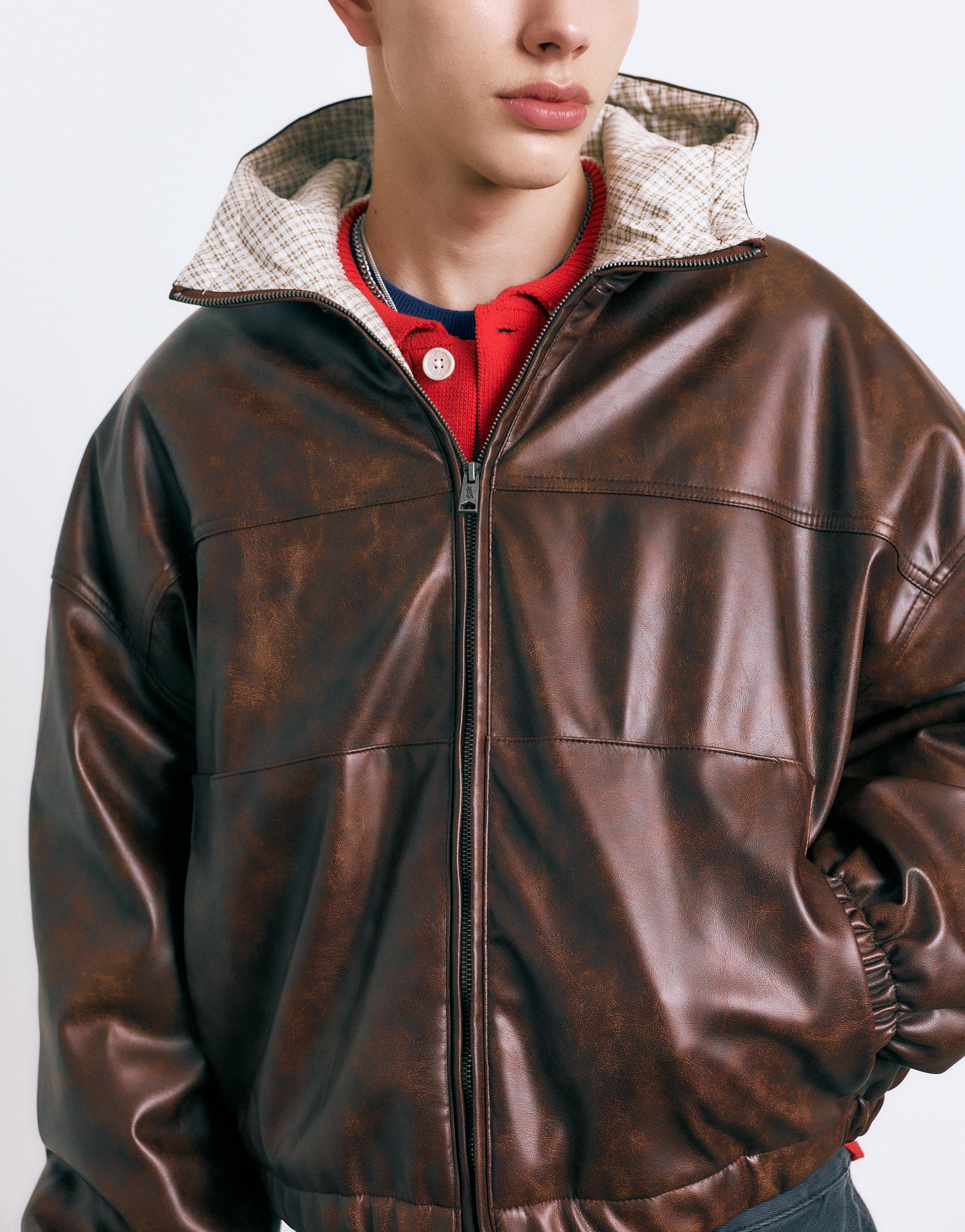 Eskitme suni deri ceket - Görsel 36