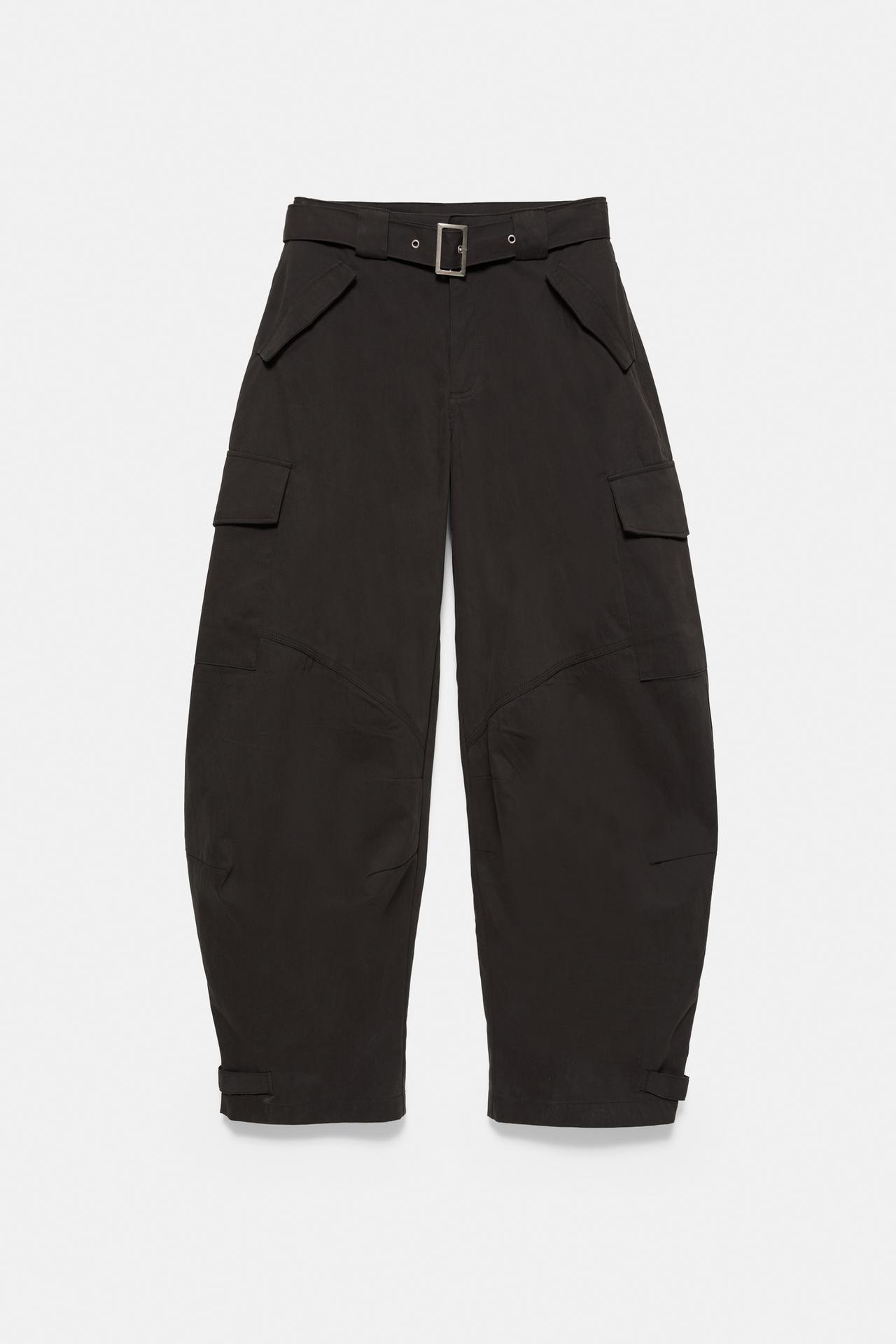 Barrel cargo trousers — Faded black