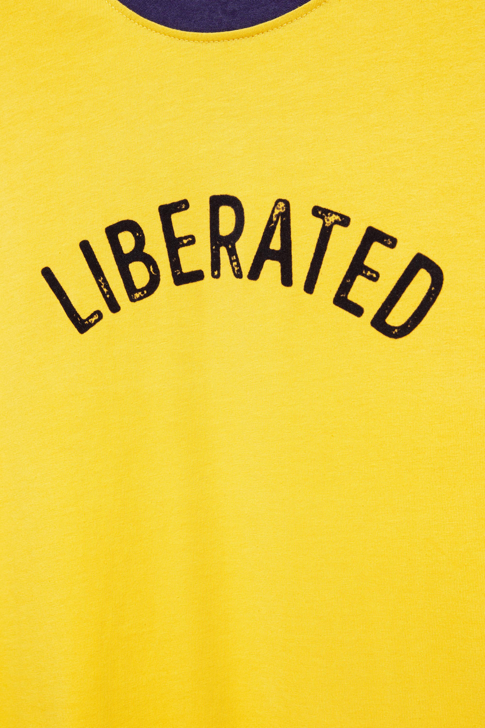 Graphic print T-shirt with trims — Yellow