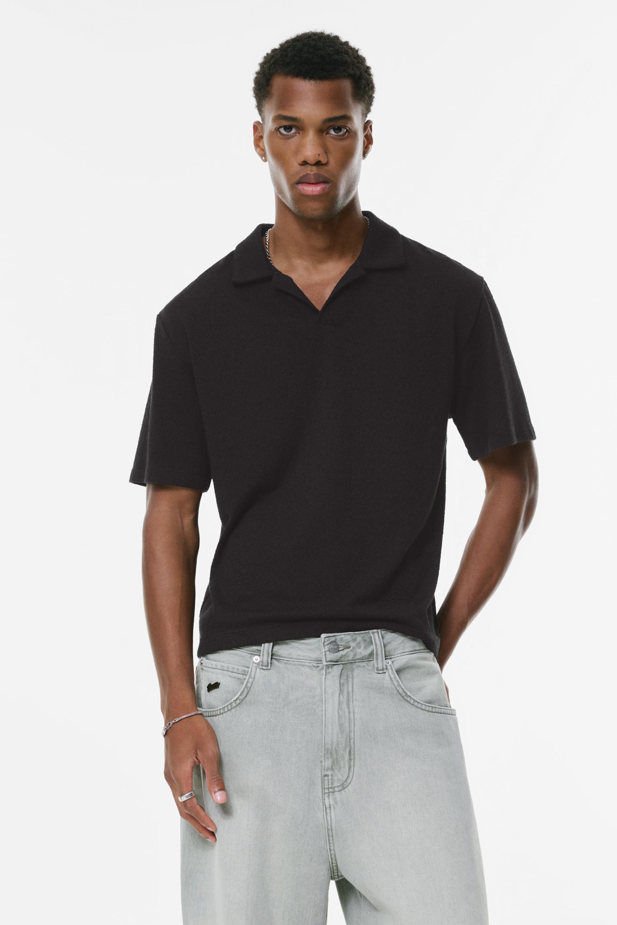 Strick-Poloshirt Mit Kurzen Ärmeln