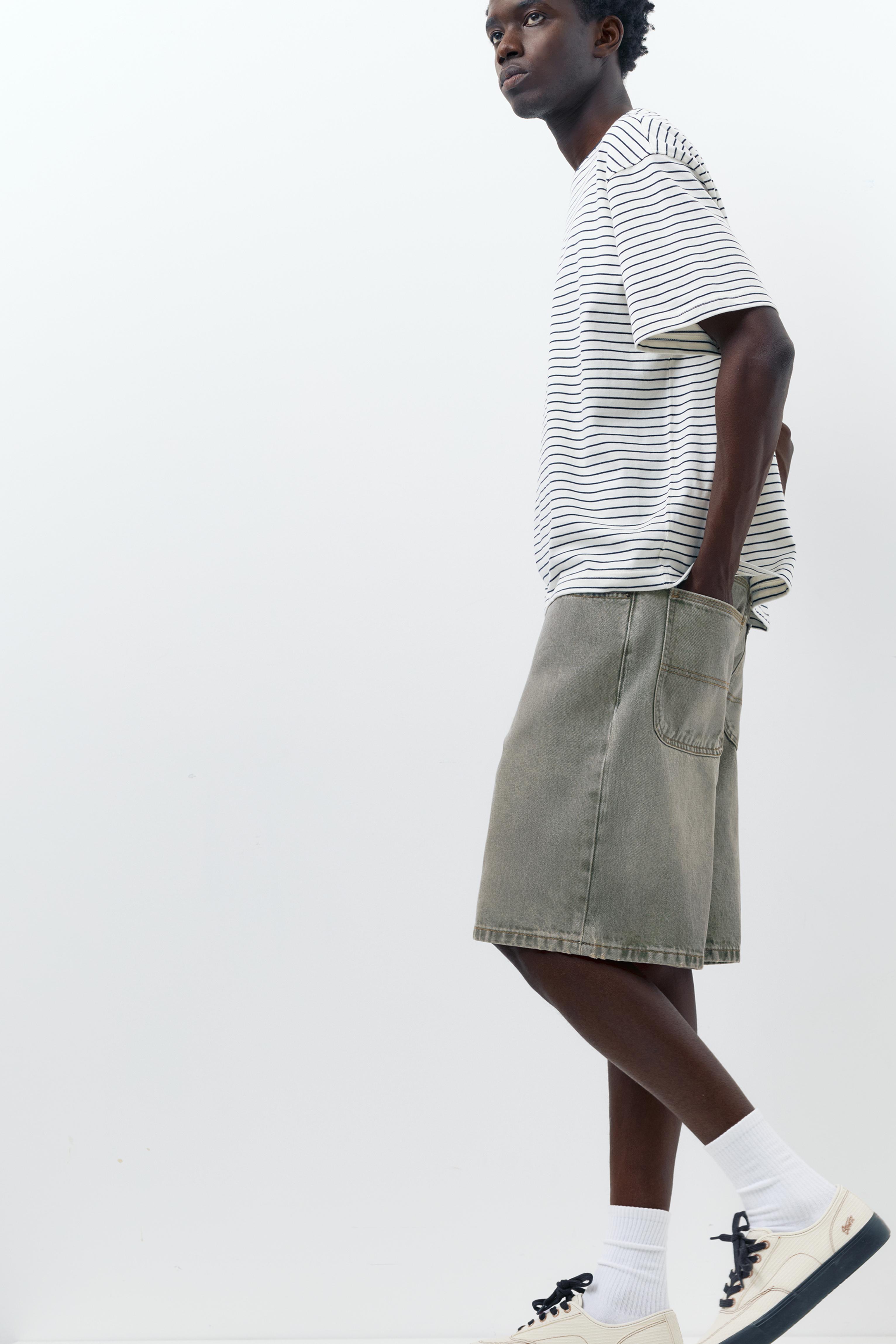 Baggy relaxed fit denim Bermuda shorts — Dark grey
