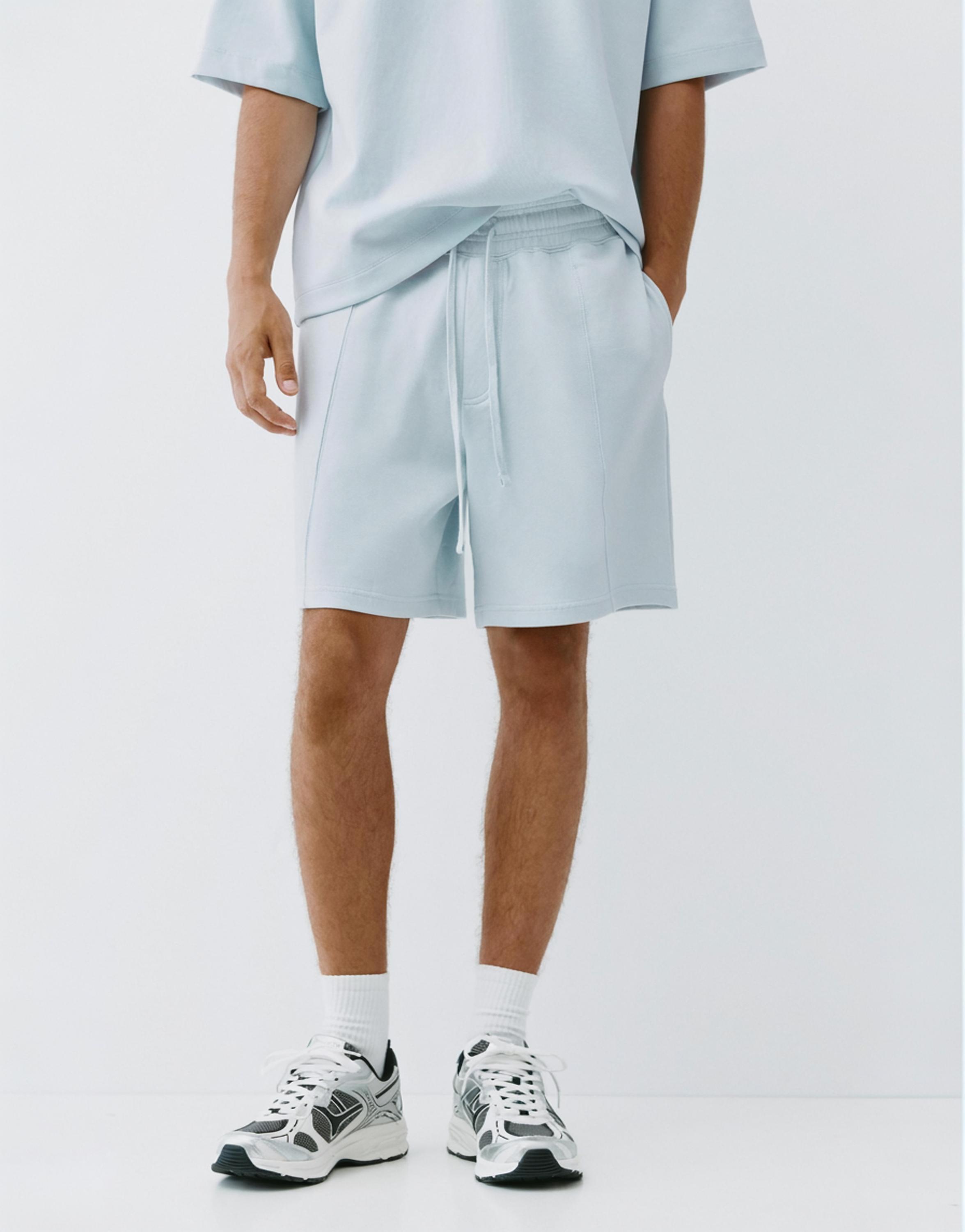 Interlock jogger Bermuda shorts — Sky blue