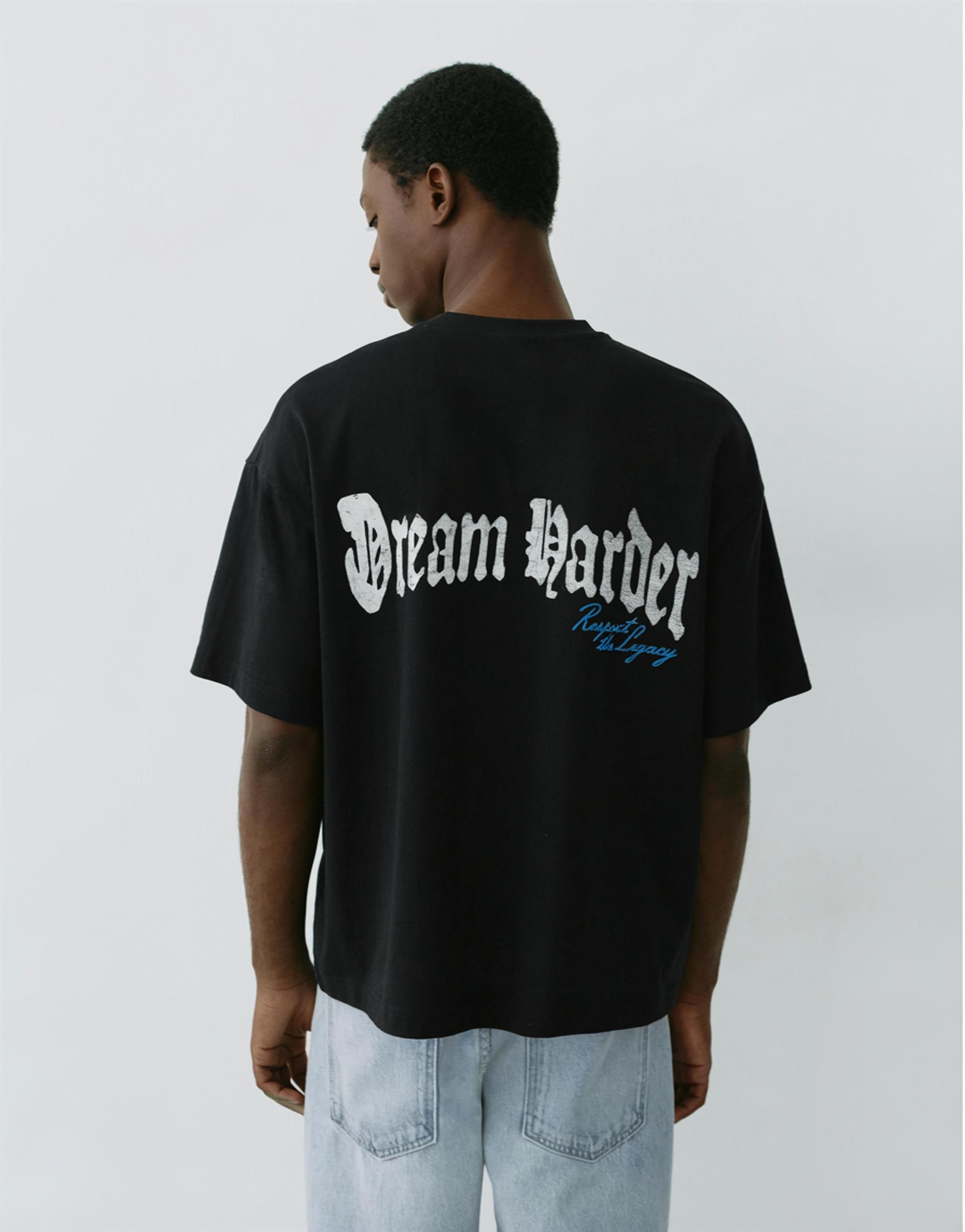 STWD boxy-fit lion graphic T-shirt — Black