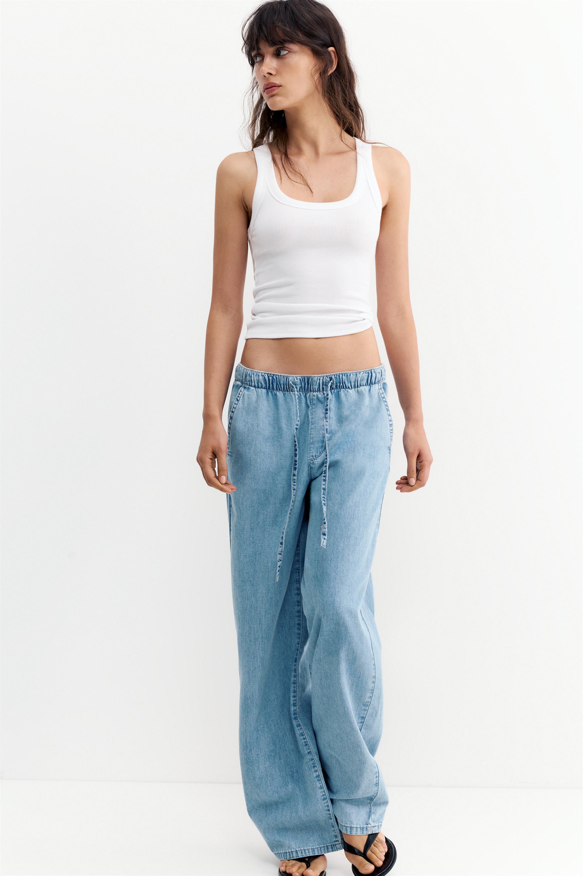 Low-rise jogger jeans — Pale blue
