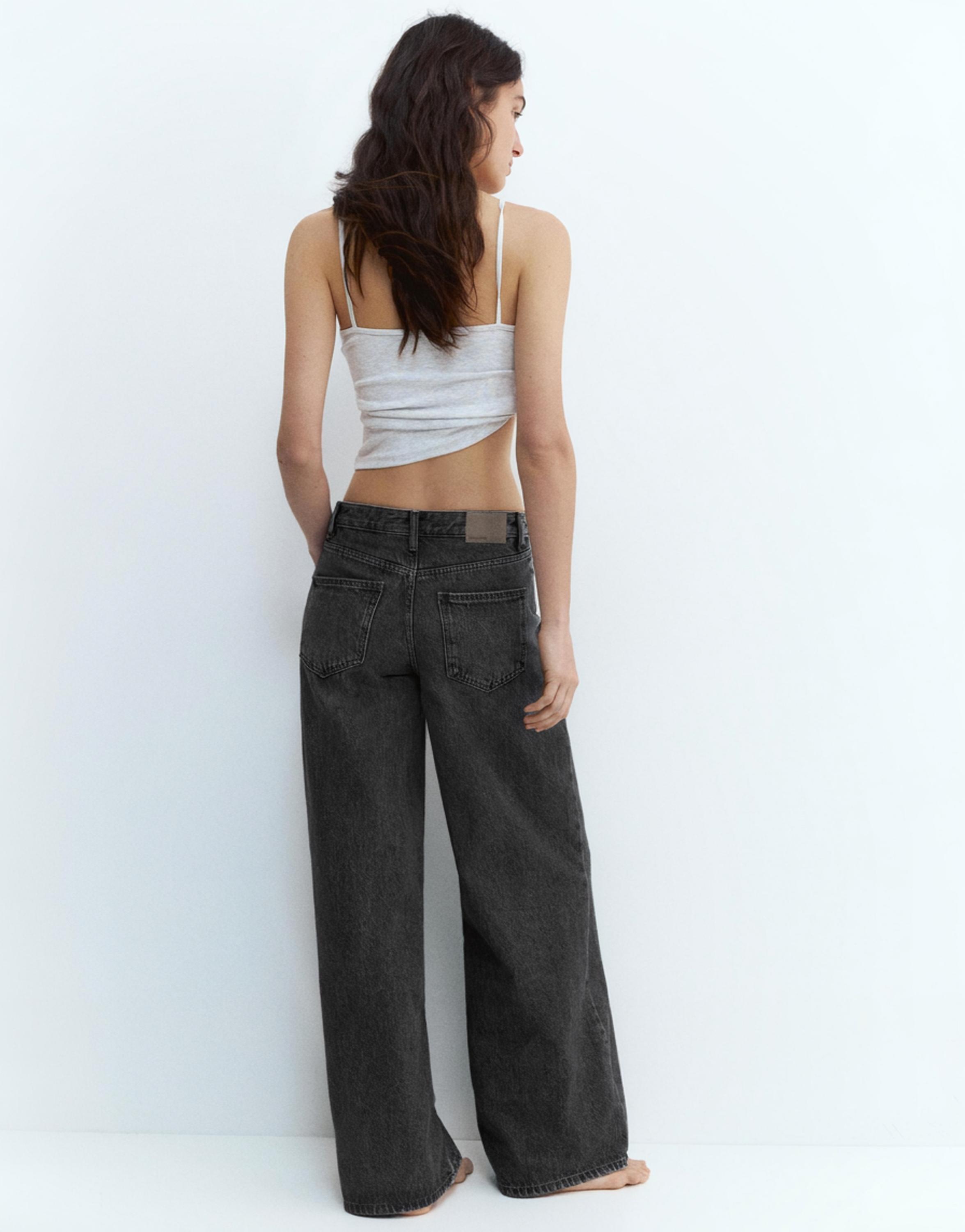 Low-rise wide-leg jeans — Medium grey