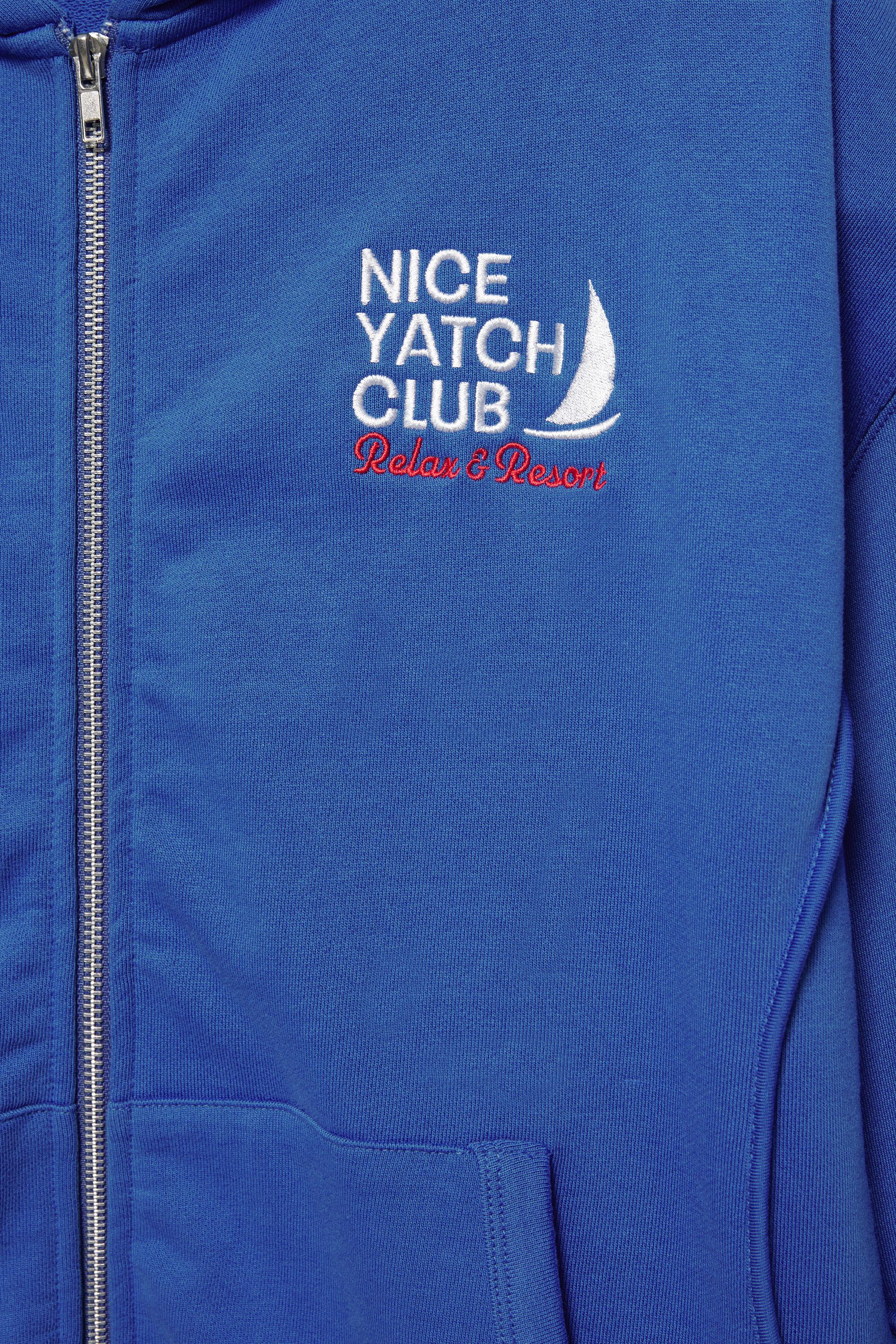 Yacht Club zip-up sweatshirt — Deep blue