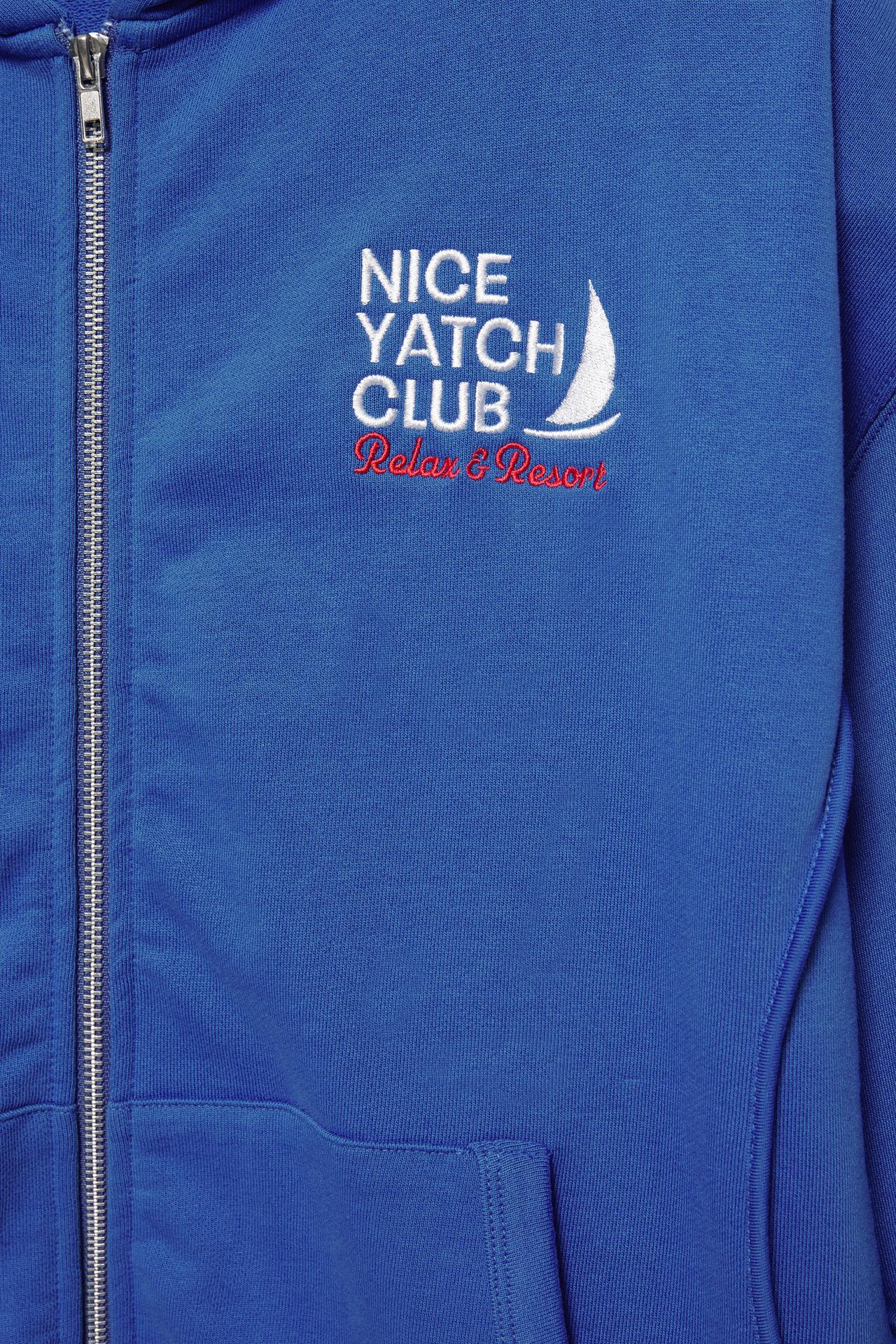Yacht Club zip-up sweatshirt — Deep blue