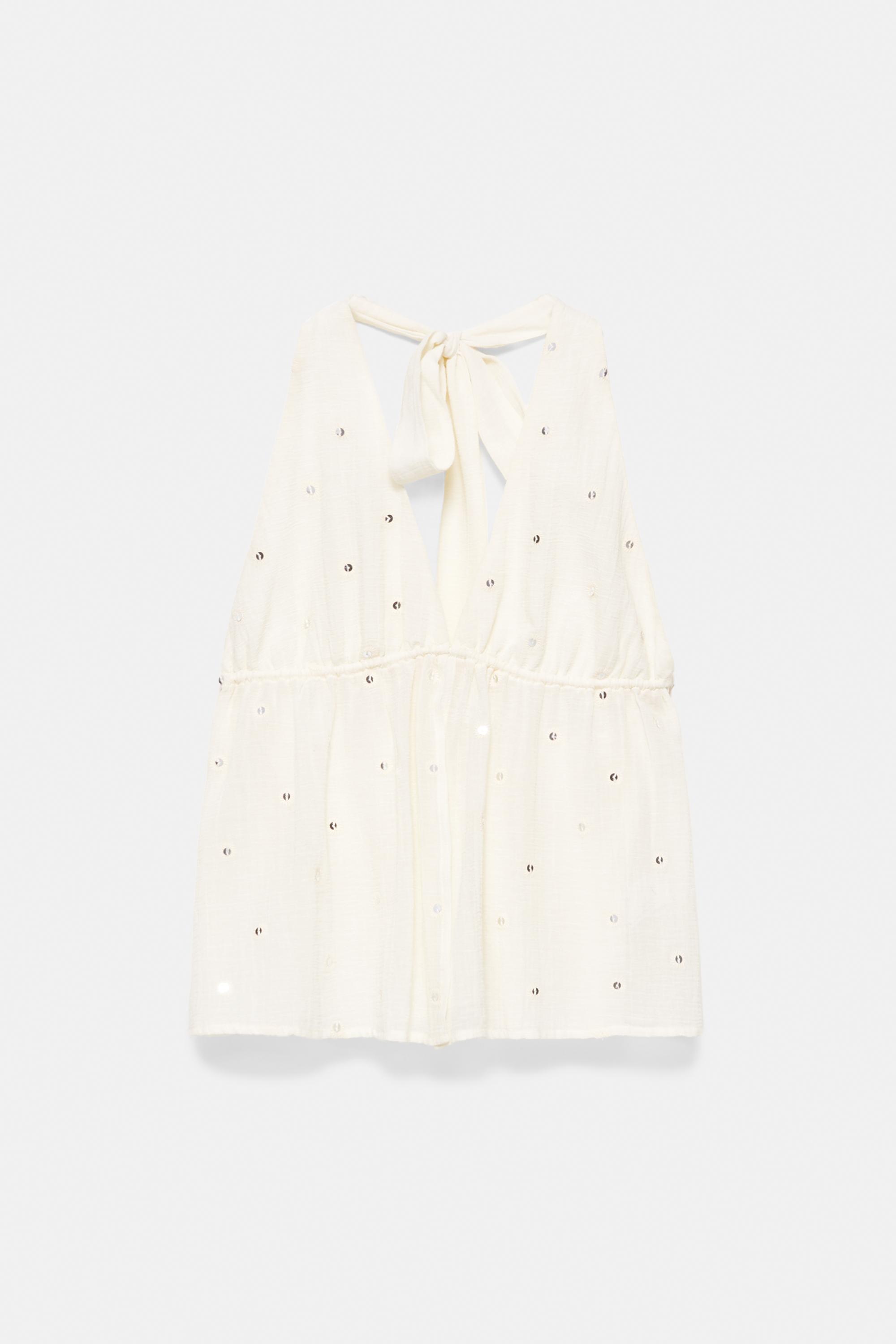 Halter top with mirror details — Vanilla